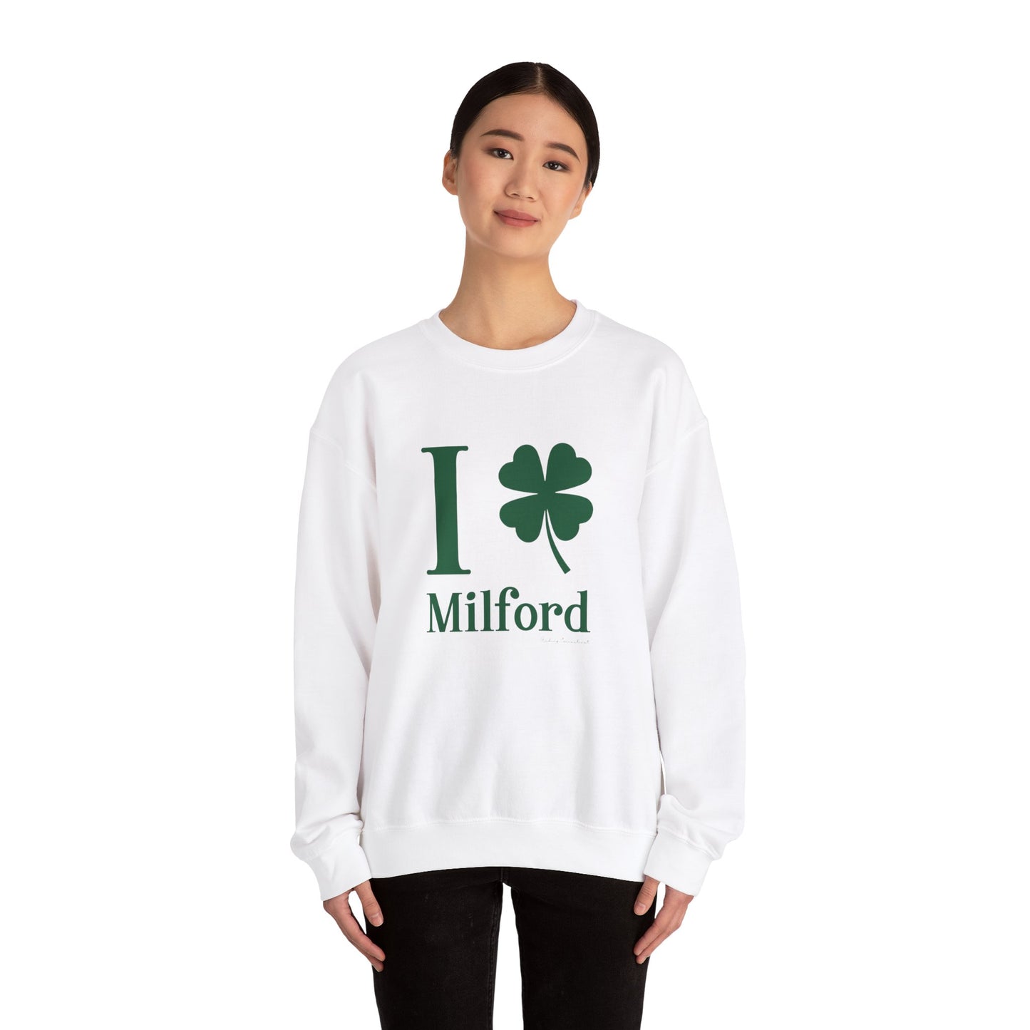 I Clover Milford // Milford Connecticut St Patrick's Day sweatshirt // finding connecticut