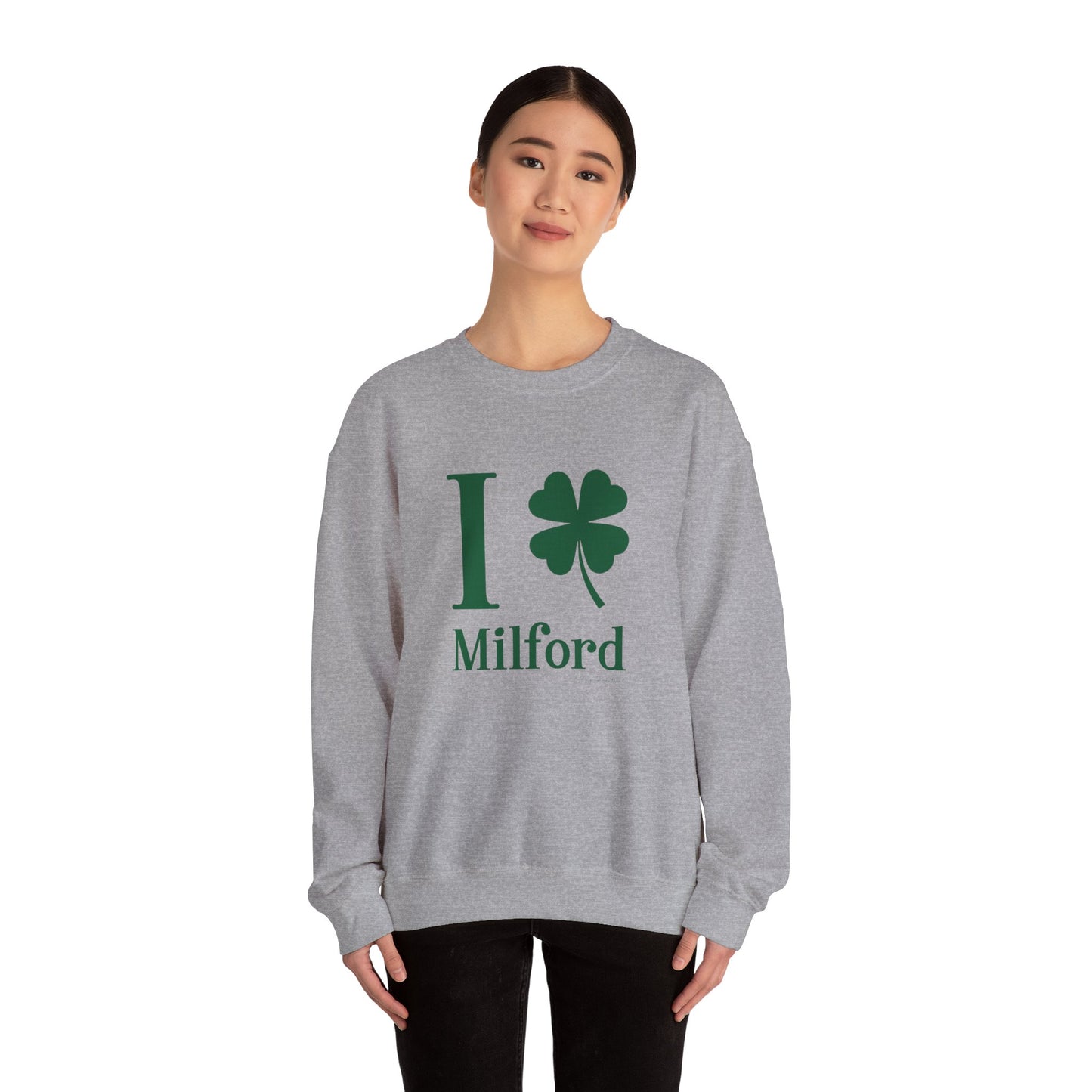 I Clover Milford // Milford Connecticut St Patrick's Day sweatshirt // finding connecticut