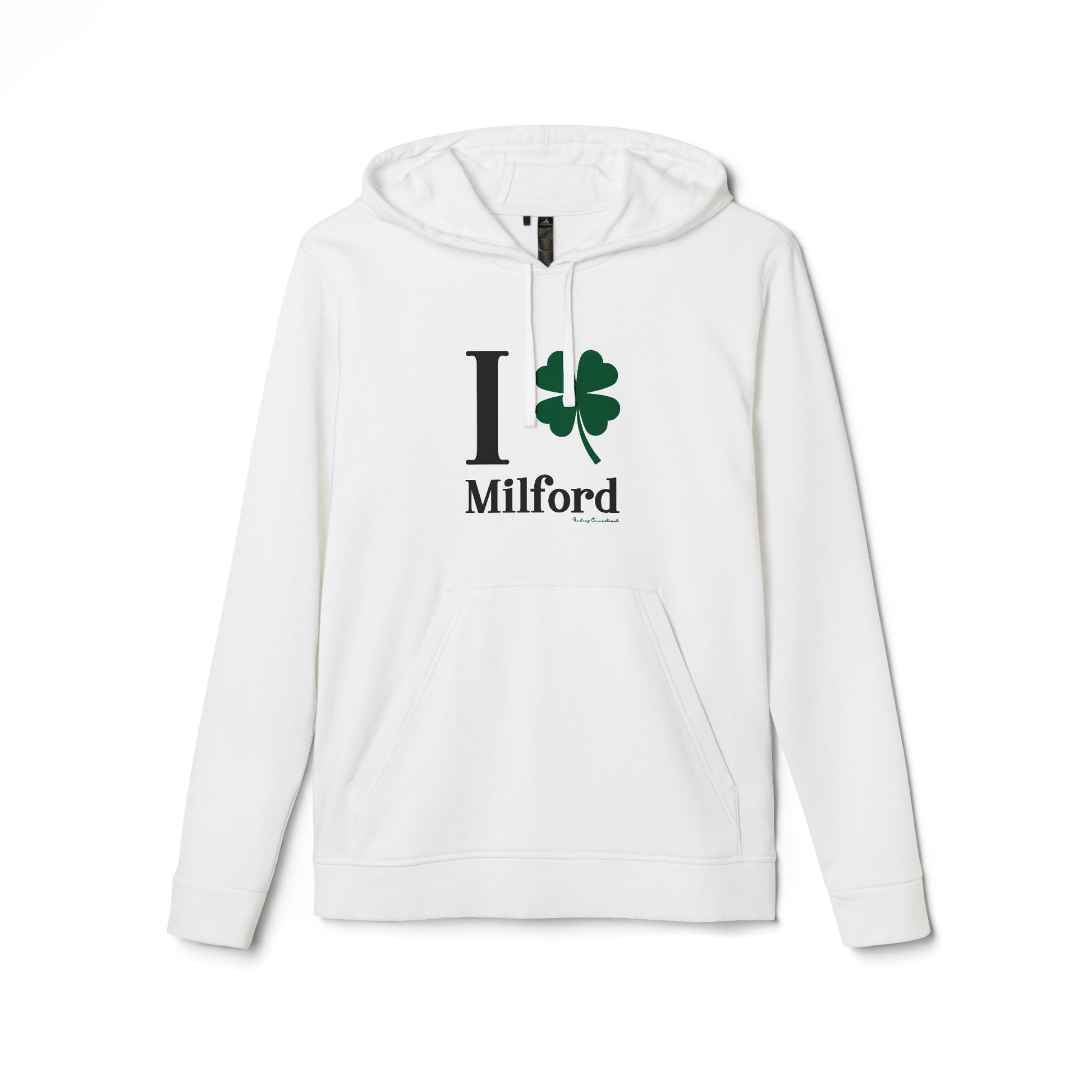 I Clover Milford // Milford Ct St Patrick's Day Adidas hoodie sweatshirt // finding connecticut