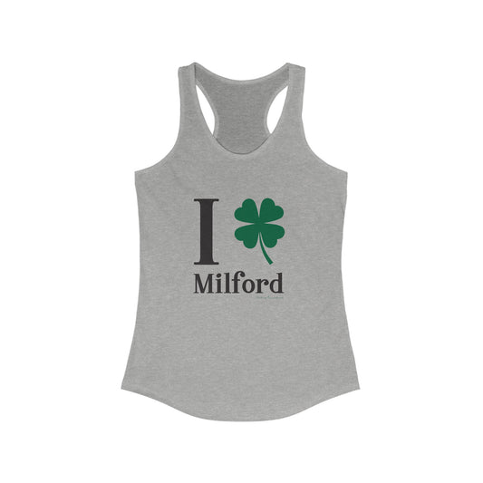 I Clover Milford // Milford Ct St Patrick's Day woman's tank top shirt // finding connecticut  0