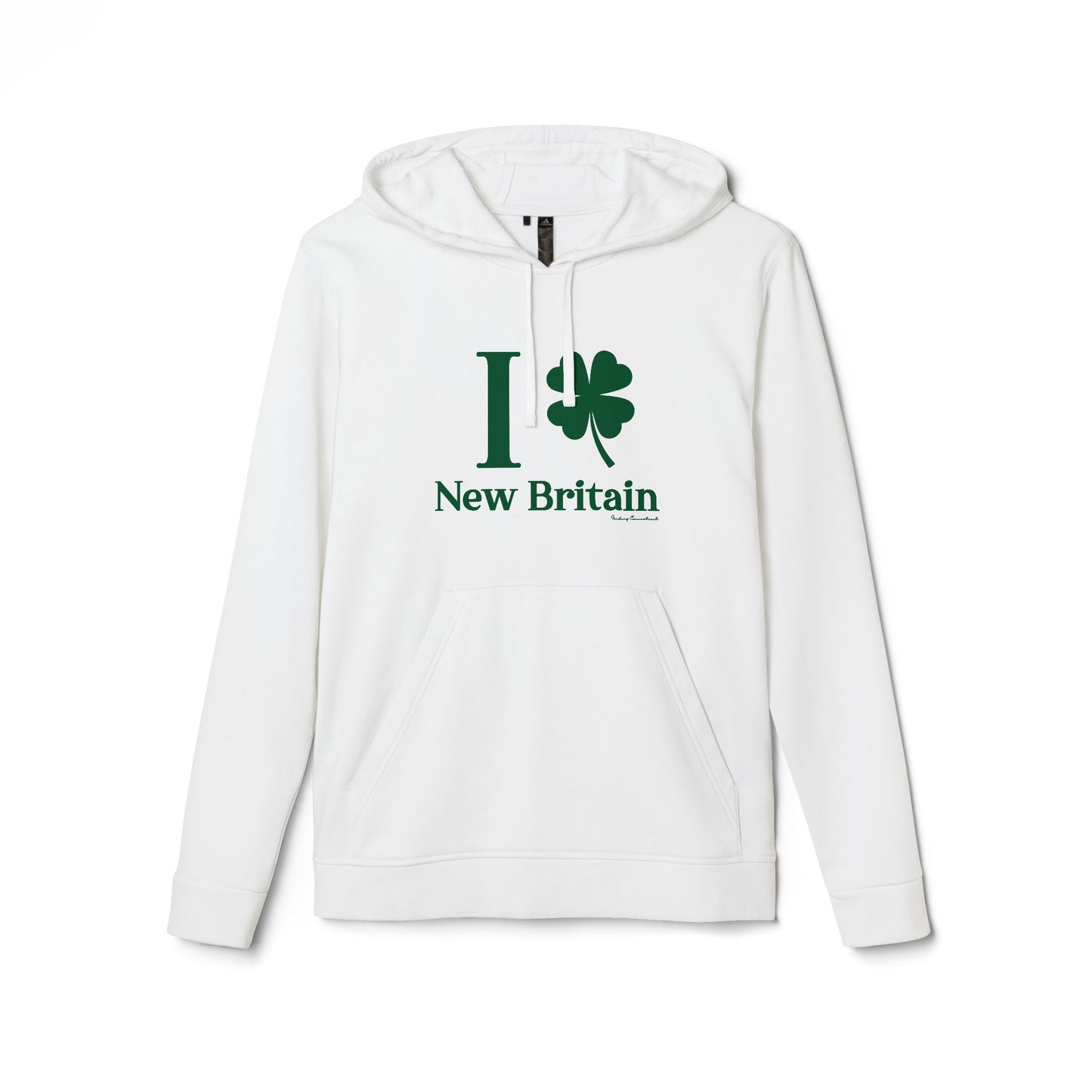 I Clover New Britain // New Britain Connecticut st. Patrick's day merch adidas hoodie sweatshirt // finding connecticut