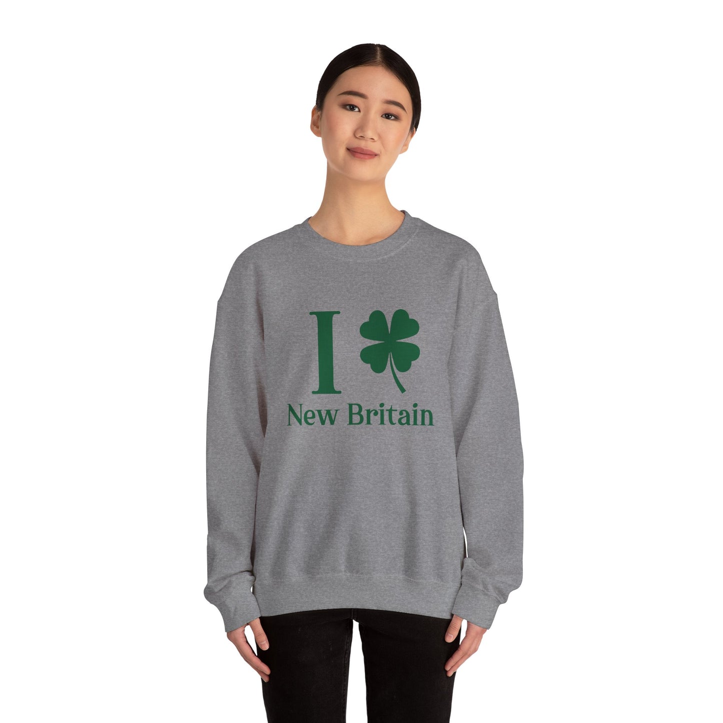 I Clover New Britain // New Britain Connecticut st. Patrick's day merch unisex sweatshirt // finding connecticut