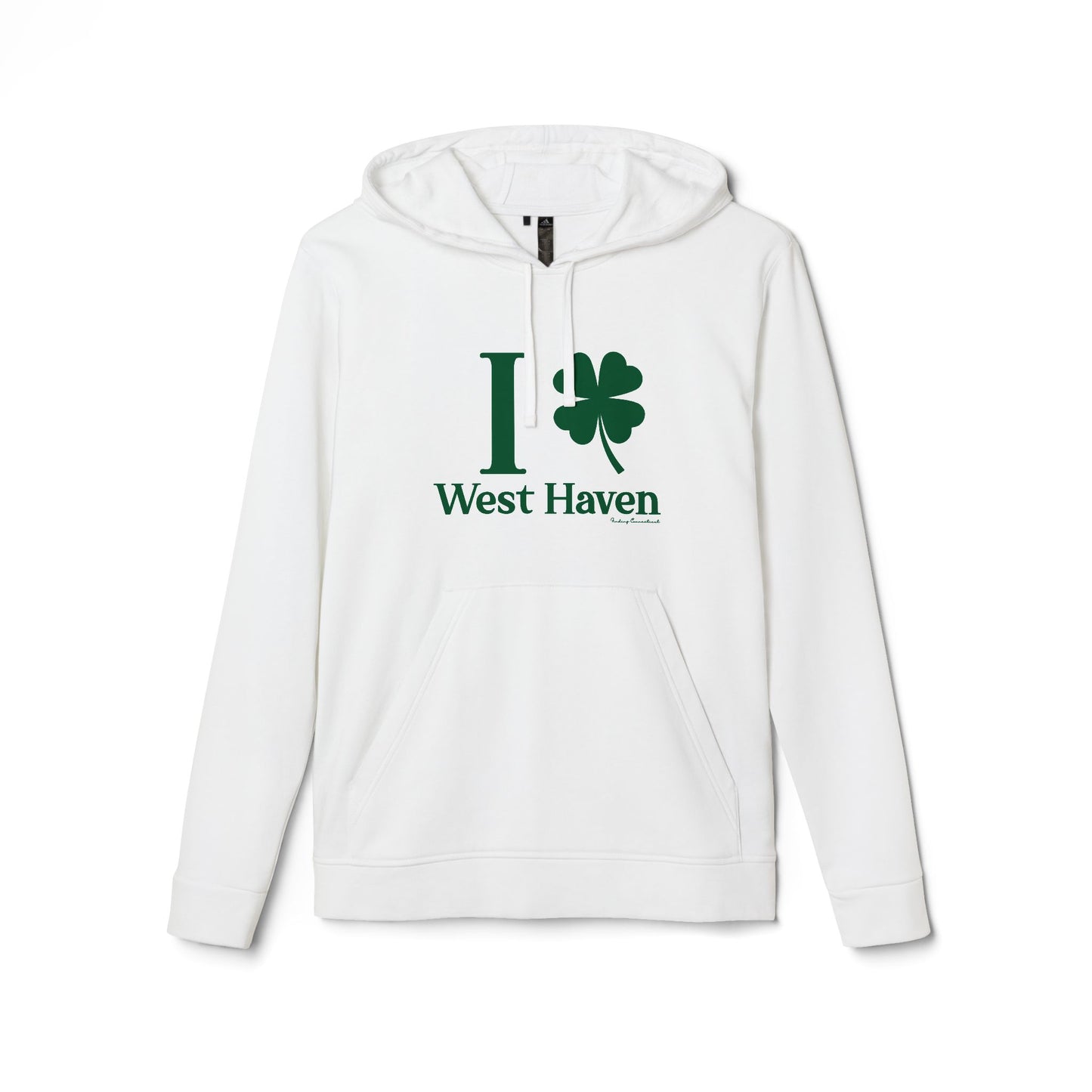 I Clover West Haven // west haven Connecticut St. Patrickts day Adidas hoodie sweatshirt // finding connecticut