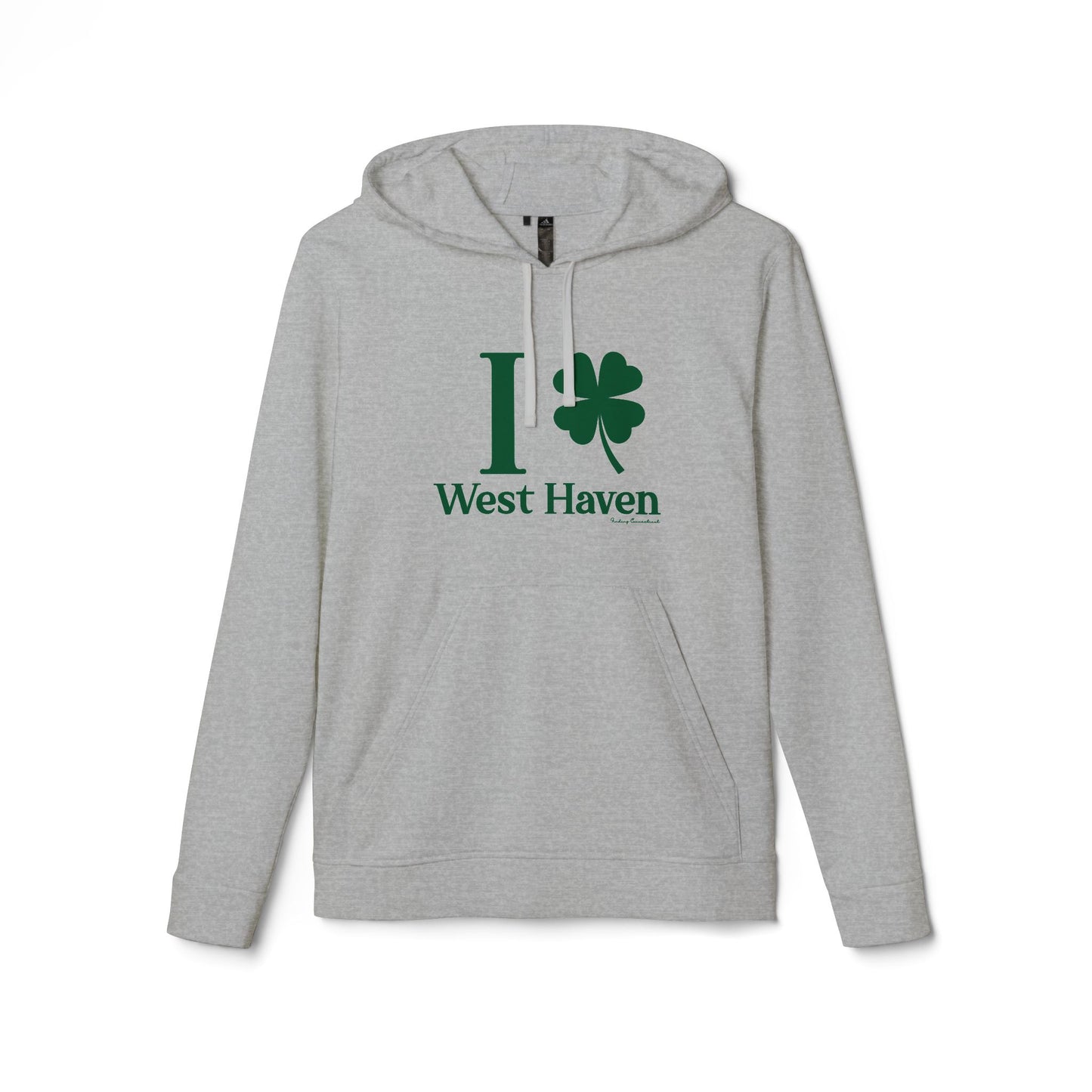 I Clover West Haven // west haven Connecticut St. Patrickts day Adidas hoodie sweatshirt // finding connecticut