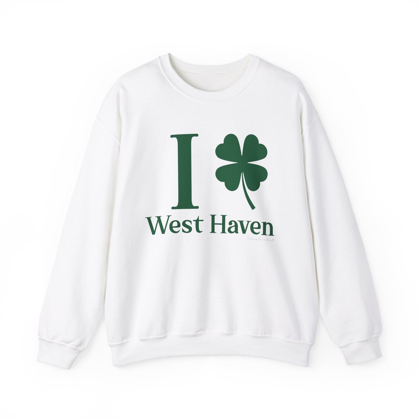 I Clover West Haven // west haven Connecticut St. Patrickts day sweatshirt // finding connecticut