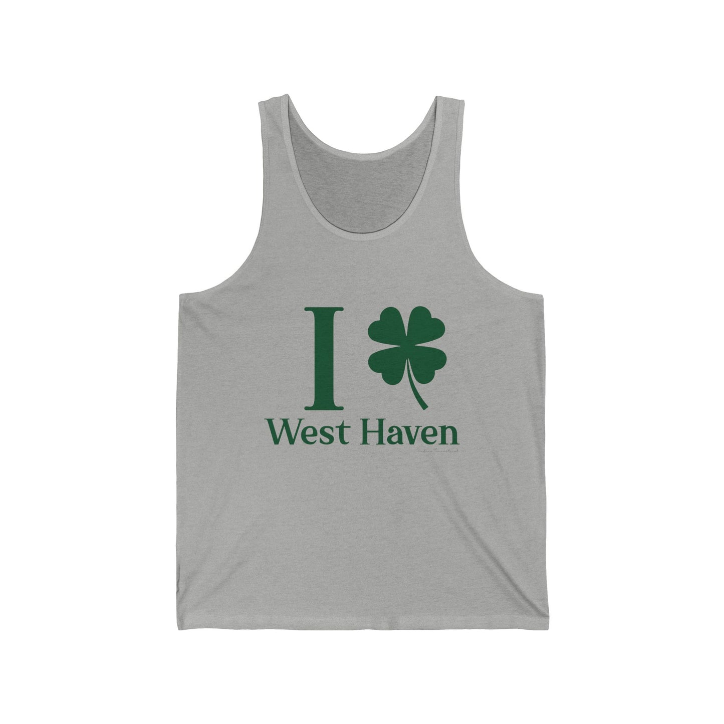 I Clover West Haven // west haven Connecticut St. Patrickts day tank top shirts // finding connecticut