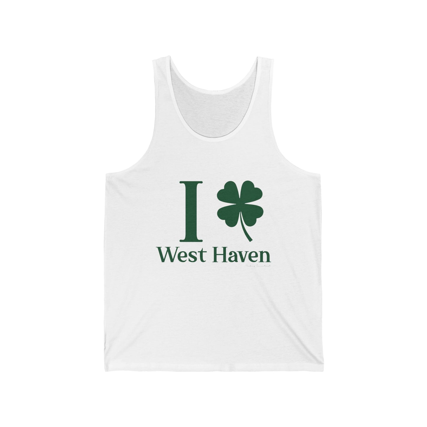 I Clover West Haven // west haven Connecticut St. Patrickts day tank top shirts // finding connecticut
