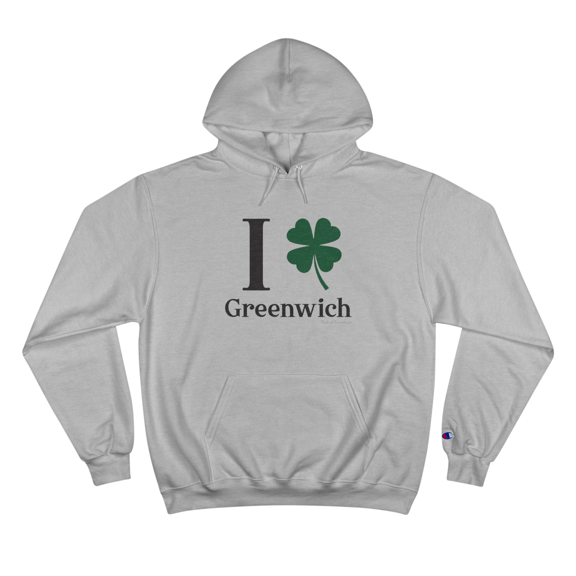 I clover greenwich // greenwich ct unisex champion hoodie sweatshirts // finding connecticut