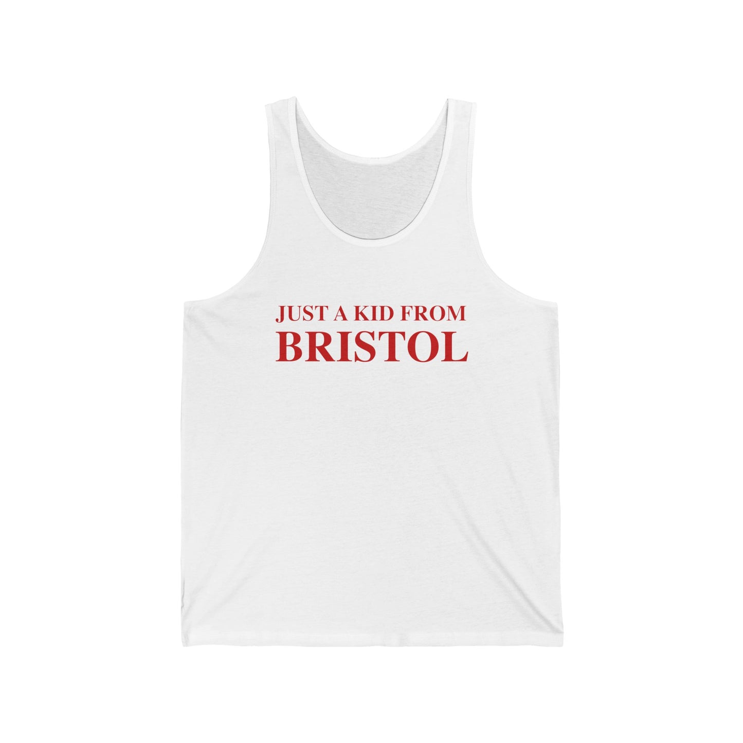 Just a kid from Bristol unisex tank top shirt // Bristol, CT • FInding Connecticut