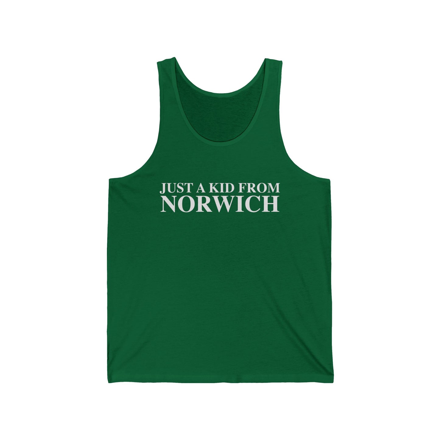 Just a kid from Norwich // Norwich CT unisex tank top shirt // finding connecticut