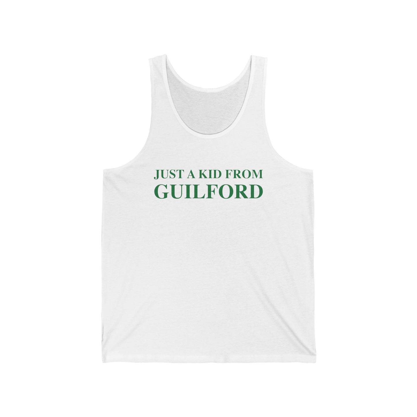 Just a kid from guilford // guilford connecticut unisex tank top shirt // finding connecticut