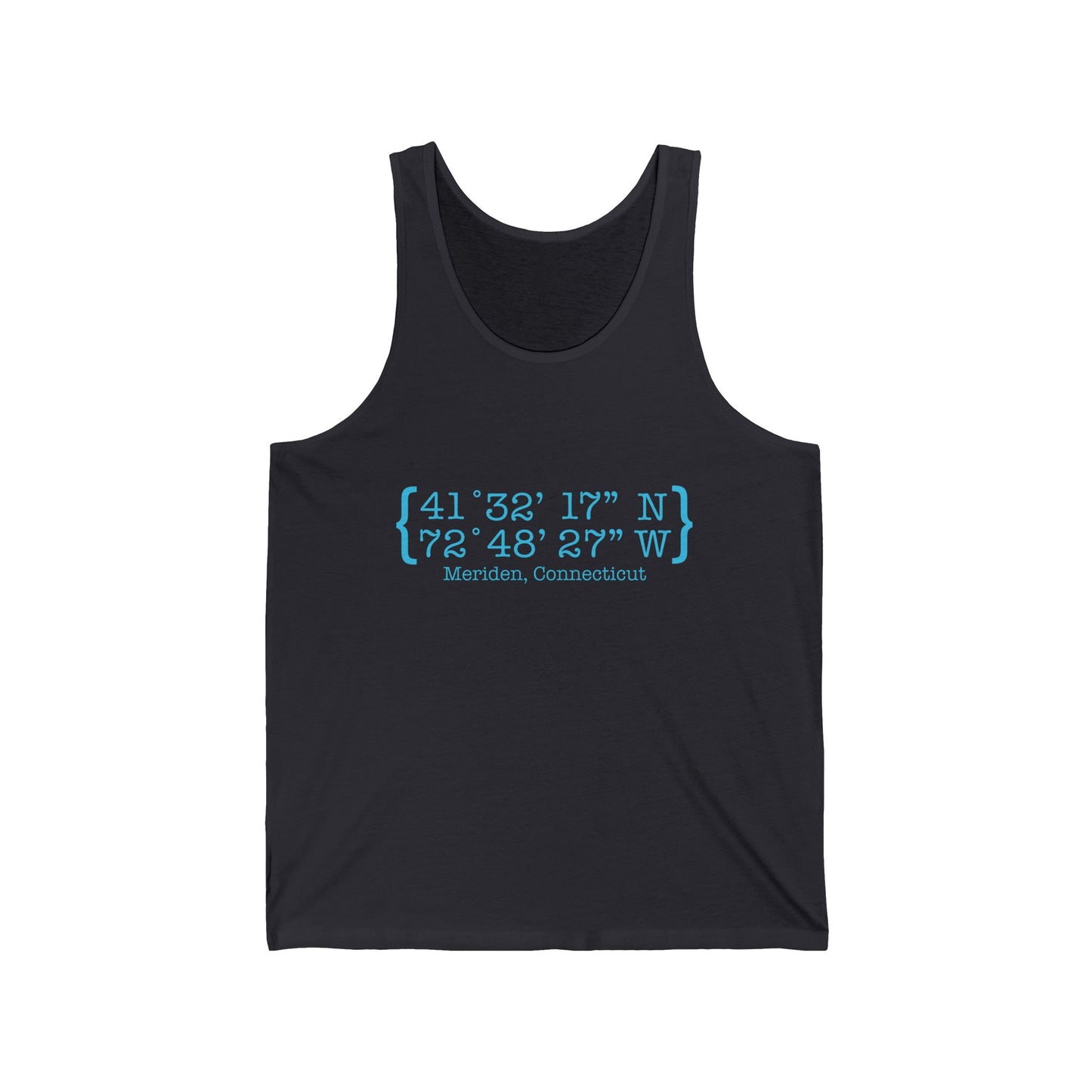 Meriden Coordinates // Meriden CT unisex tank top shirts // finding connecticut