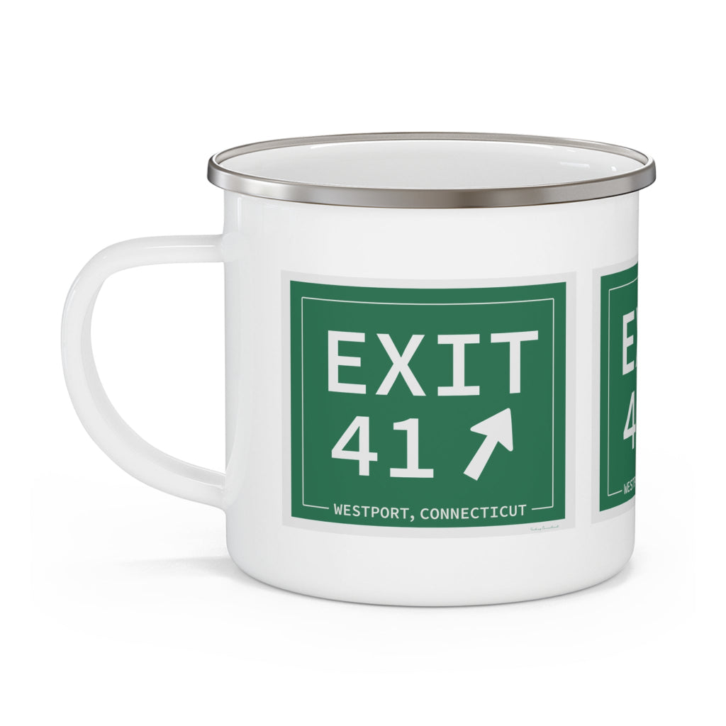 Merritt Parkway Exit 41 camping mug - Westport Connecticut gifts and merch by Finding Connecticut
