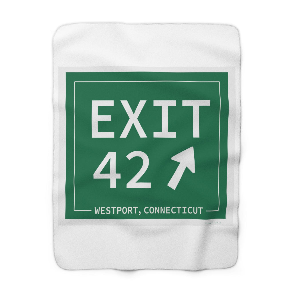 Merritt Parkway Exit 42 blanket -Westport Conncticut gifts and merch by Finding Connecticut