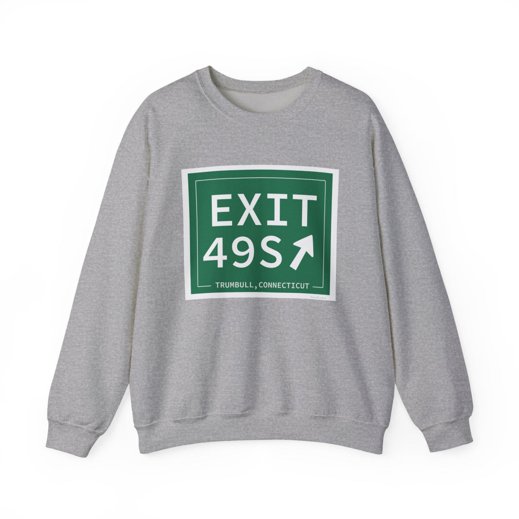 Merritt Parkway Exit 49S sweatshirt - Merritt parkway and trumbull Connecticut gifts and merch by Finding Connecticut