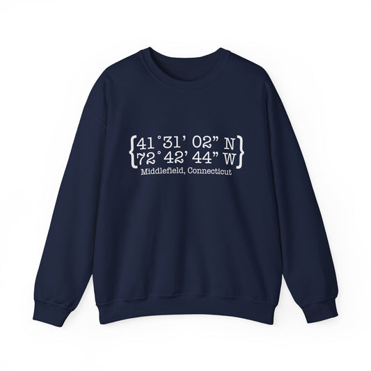 Middlefield Coordinates // Middlefield CT unisex sweatshirt  // finding connecticut