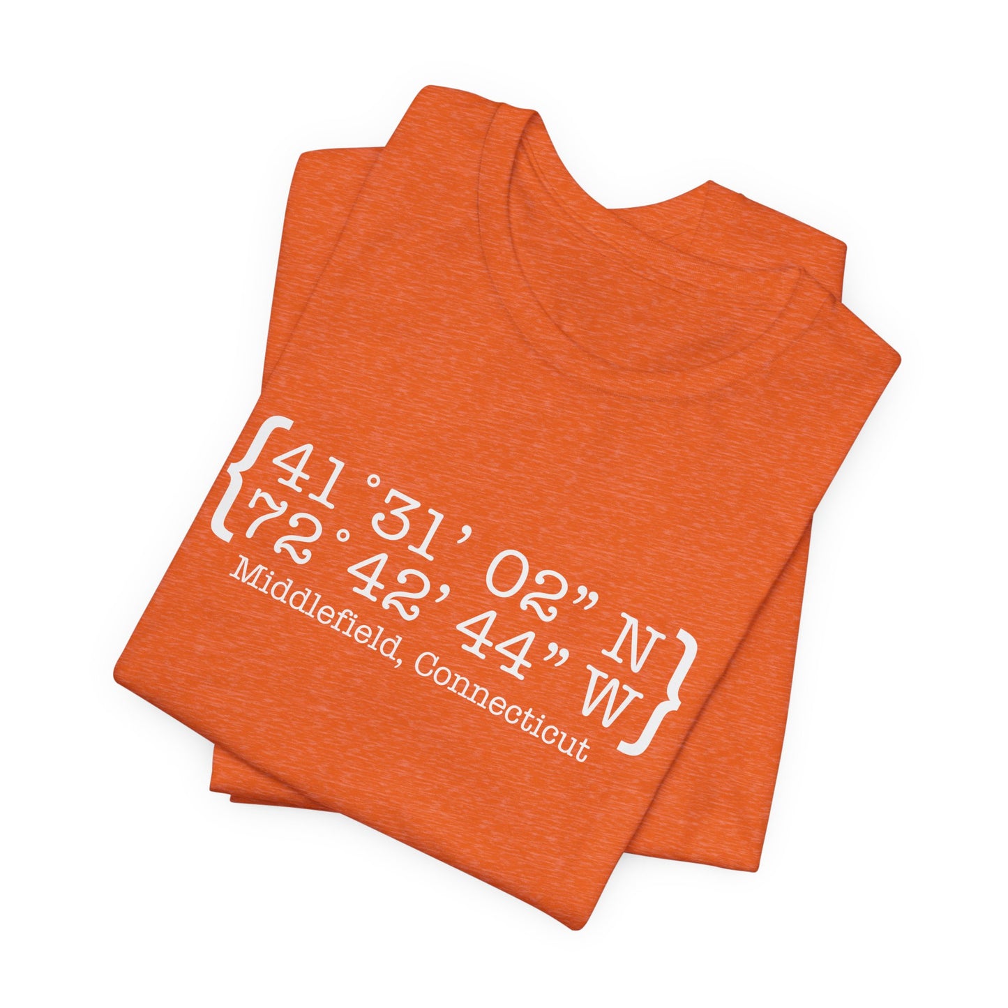 Middlefield Coordinates // Middlefield CT unisex t shirt  // finding connecticut