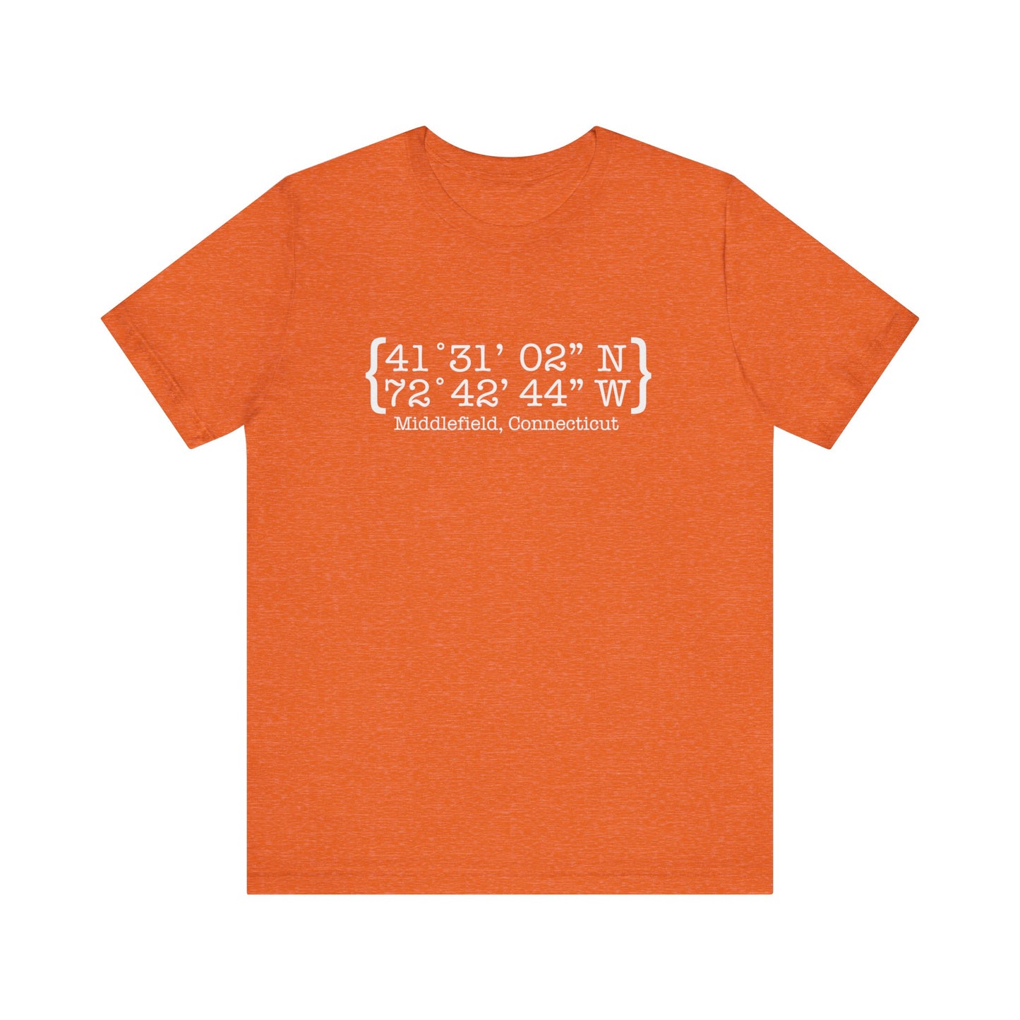 Middlefield Coordinates // Middlefield CT unisex t shirt  // finding connecticut
