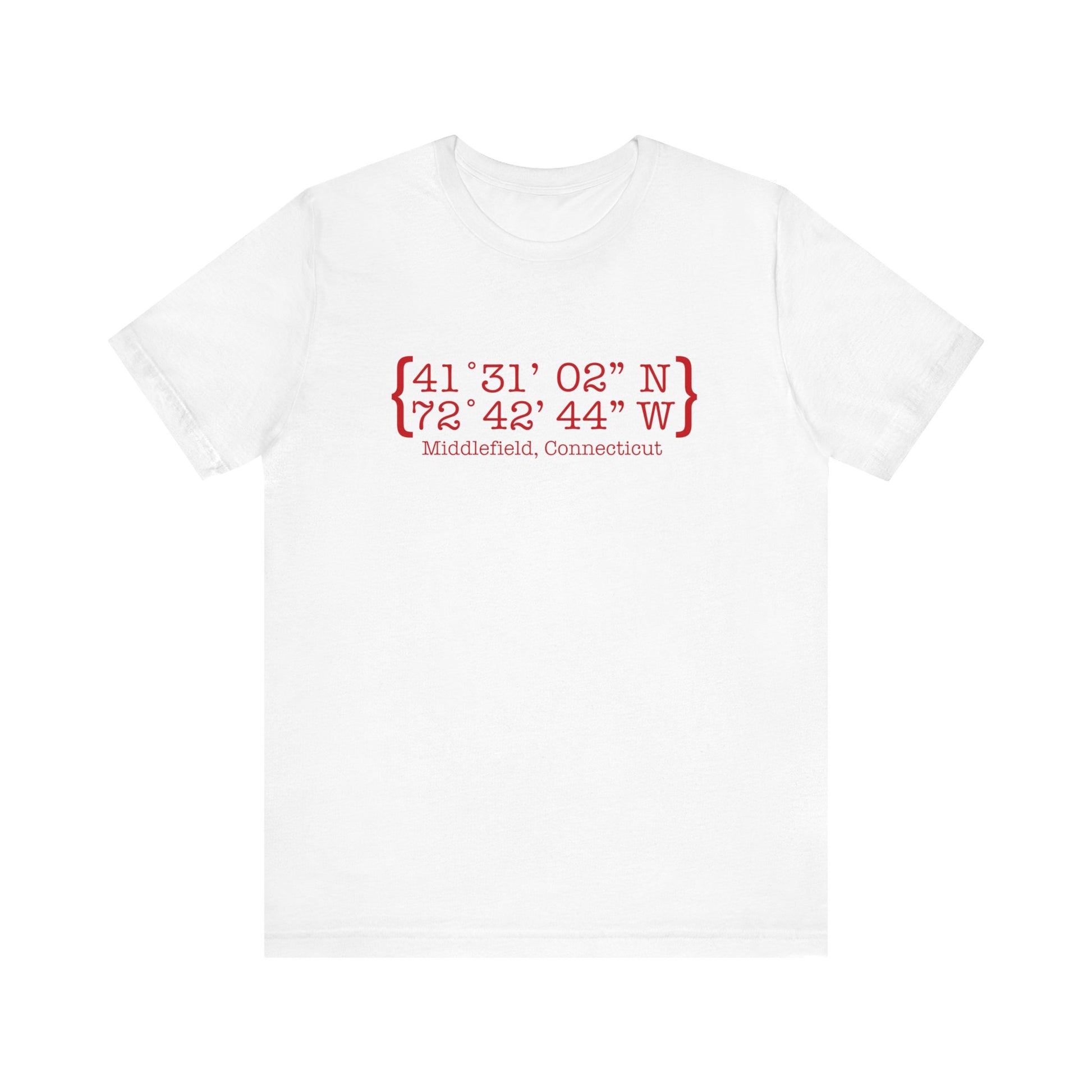 Middlefield Coordinates // Middlefield connecticut  unisex t shirt  // finding connecticut