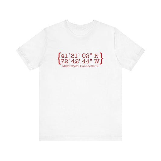 Middlefield Coordinates // Middlefield connecticut  unisex t shirt  // finding connecticut