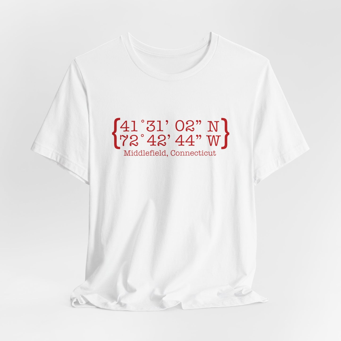 Middlefield Coordinates // Middlefield connecticut  unisex t shirt  // finding connecticut