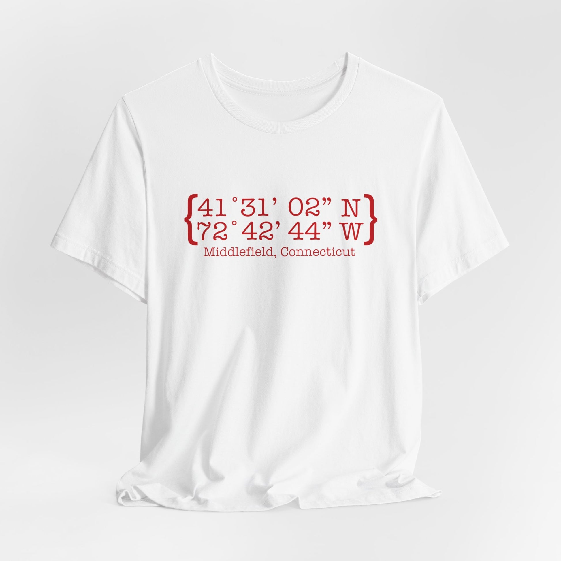 Middlefield Coordinates // Middlefield connecticut  unisex t shirt  // finding connecticut