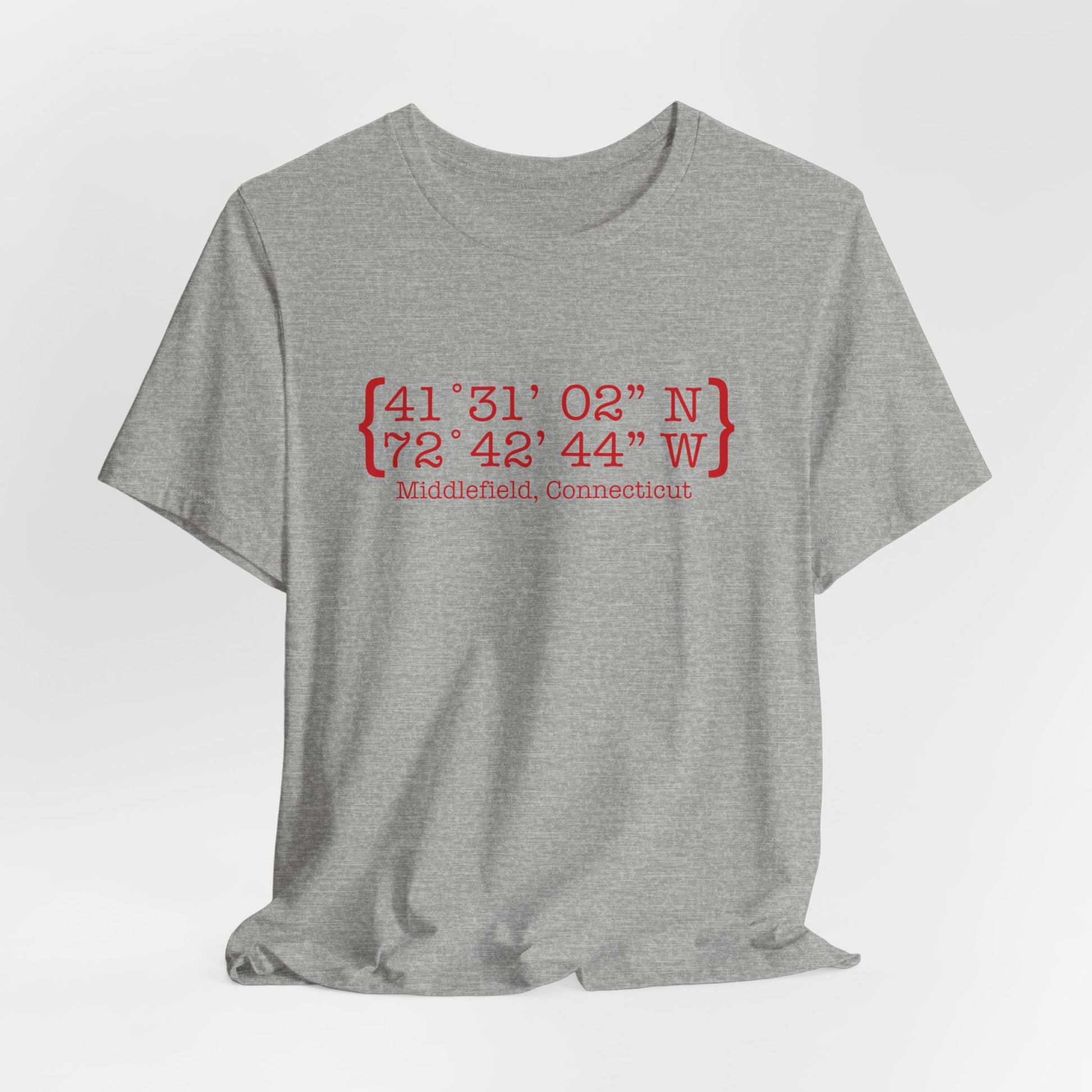 Middlefield Coordinates // Middlefield connecticut  unisex t shirt  // finding connecticut