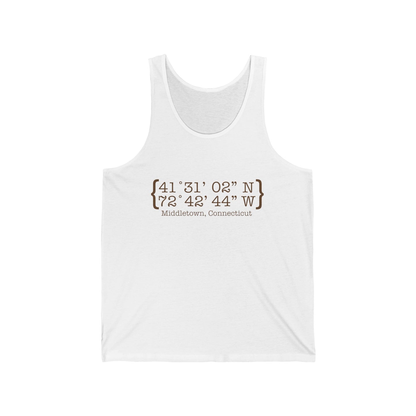 Middletown Coordinates /// middletown Connecticut unisex tank top shirt // finding Connecticut