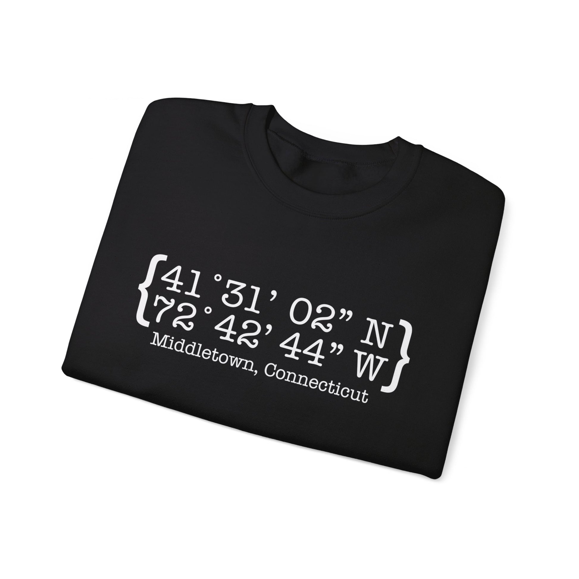 Middletown Coordinates /// middletown ct unisex sweatshirt  // finding Connecticut