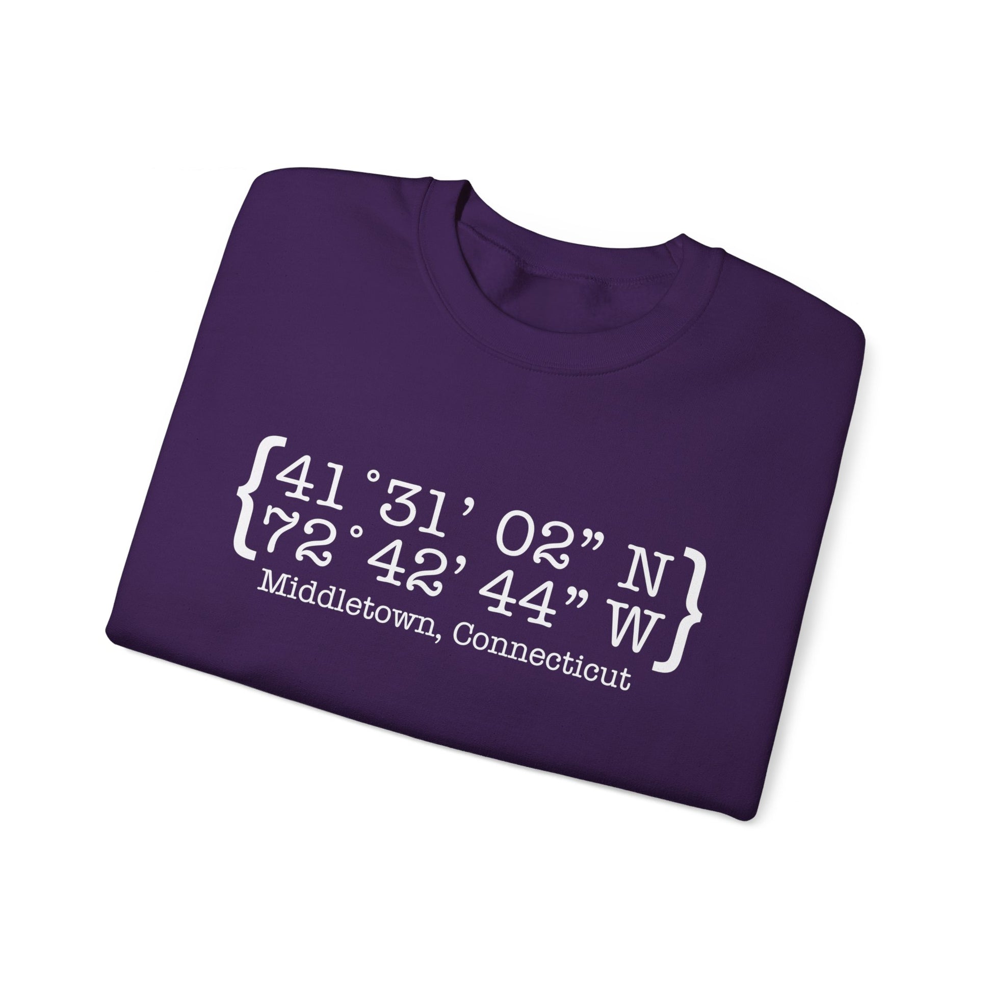 Middletown Coordinates /// middletown ct unisex sweatshirt  // finding Connecticut