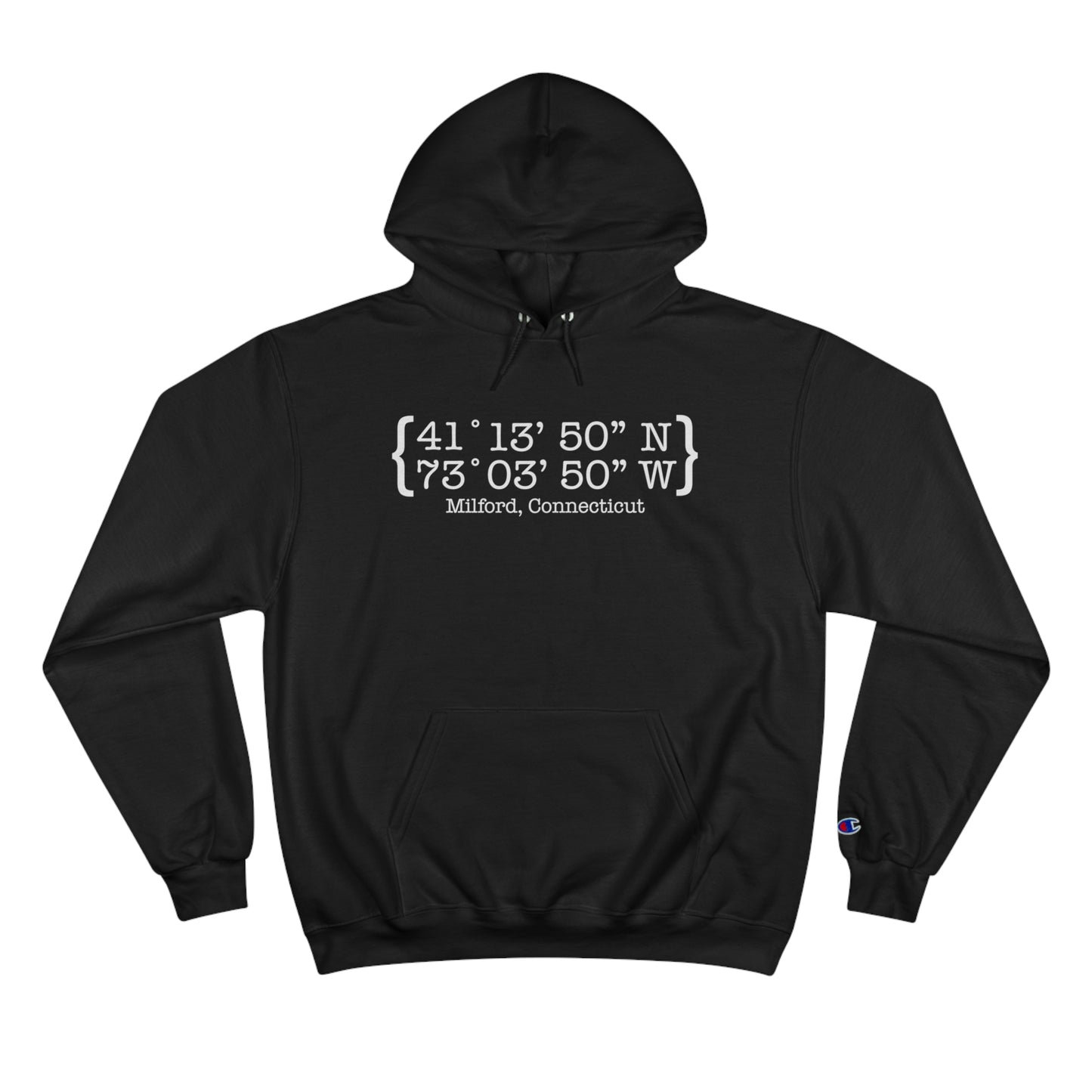 Milford Coordinates // Milford CT unisex champion hoodie sweatshirt // finding connecticut