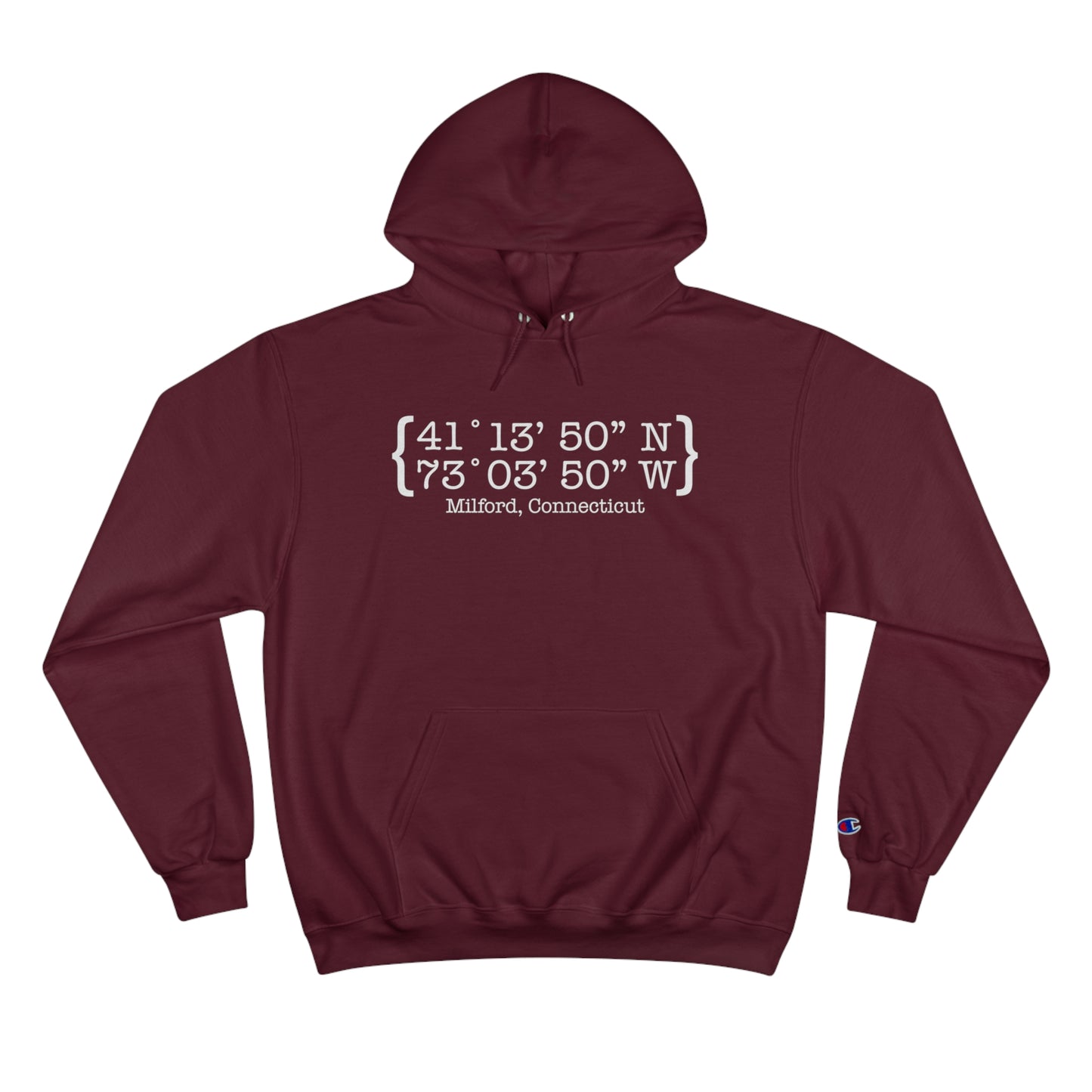 Milford Coordinates // Milford CT unisex champion hoodie sweatshirt // finding connecticut