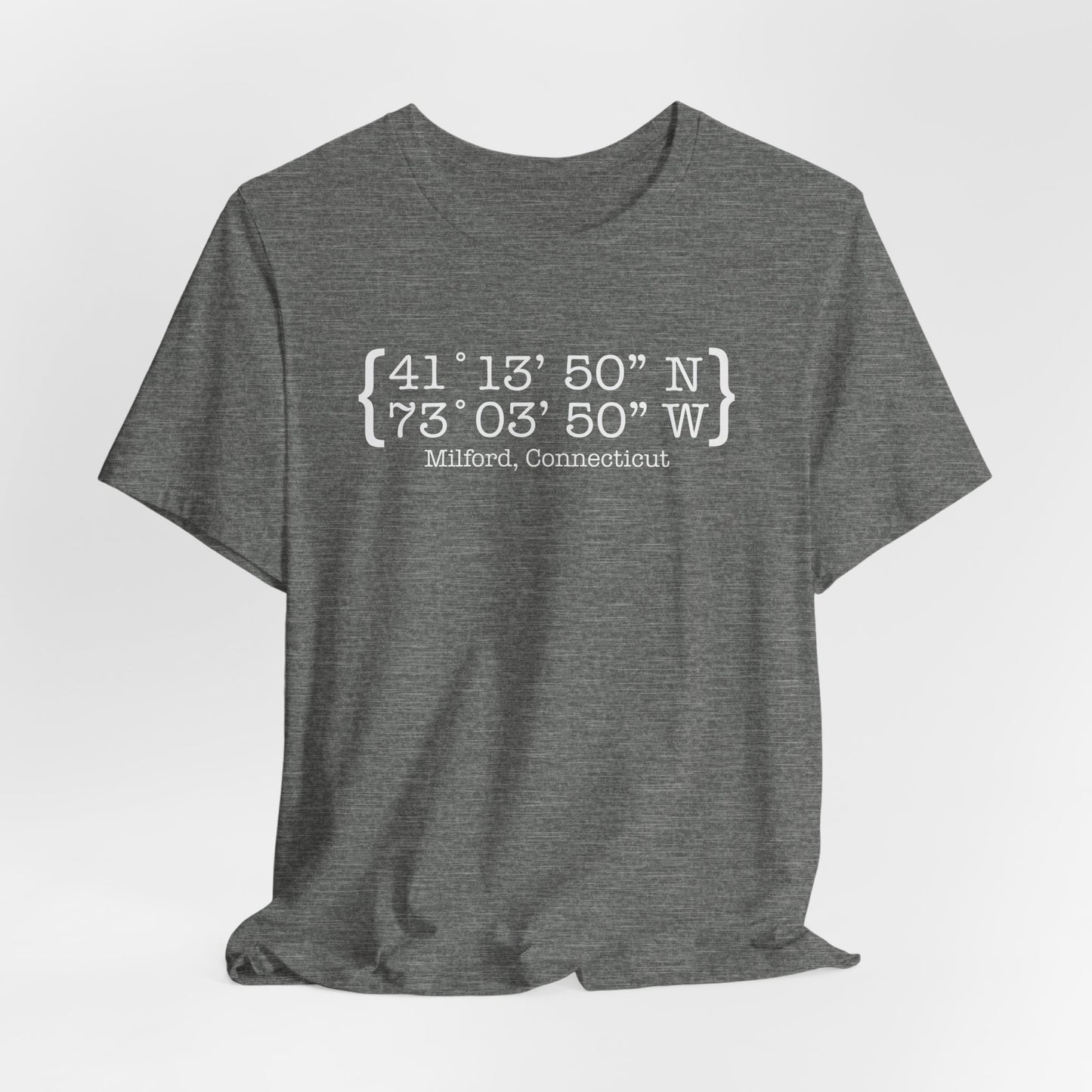 Milford Coordinates // Milford CT unisex t shirt // finding connecticut