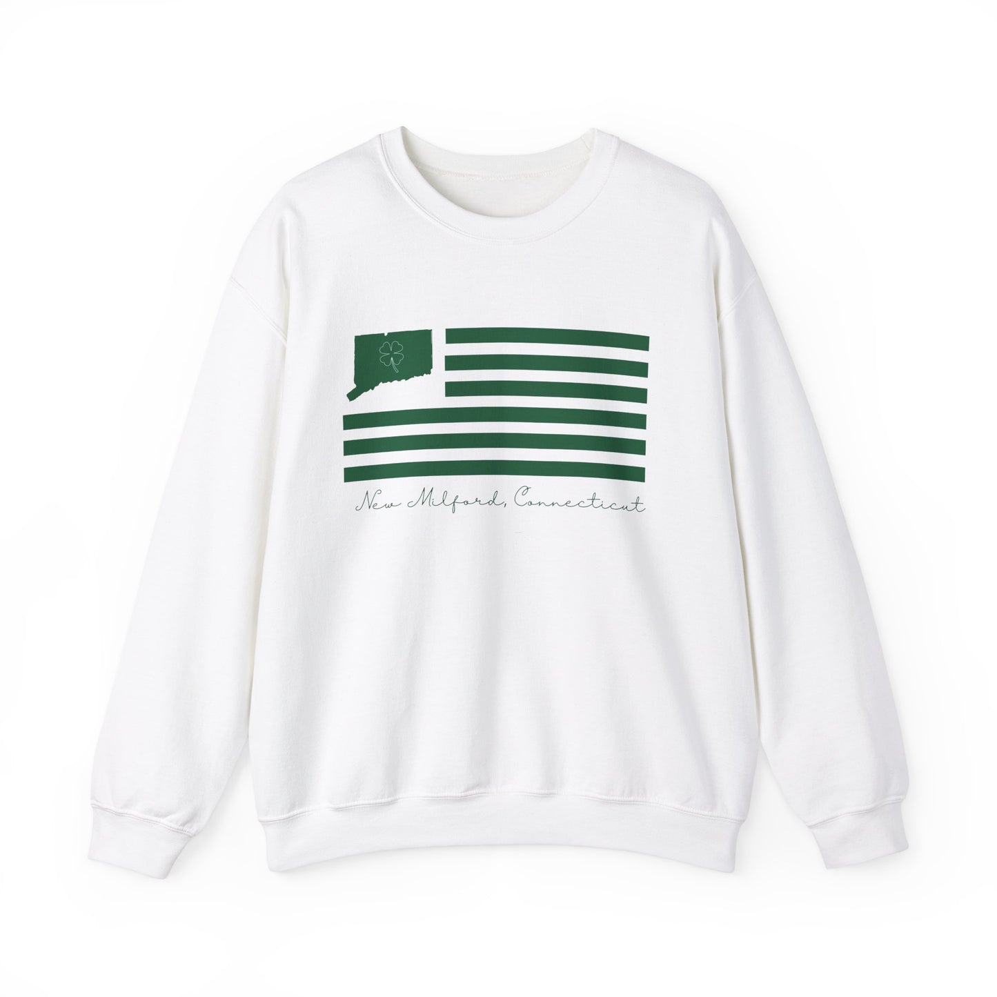 New Milford Connecticut St. Patrick's Day Flag // New mIlford Connecticut Champion sweatshirt // finding connecticut