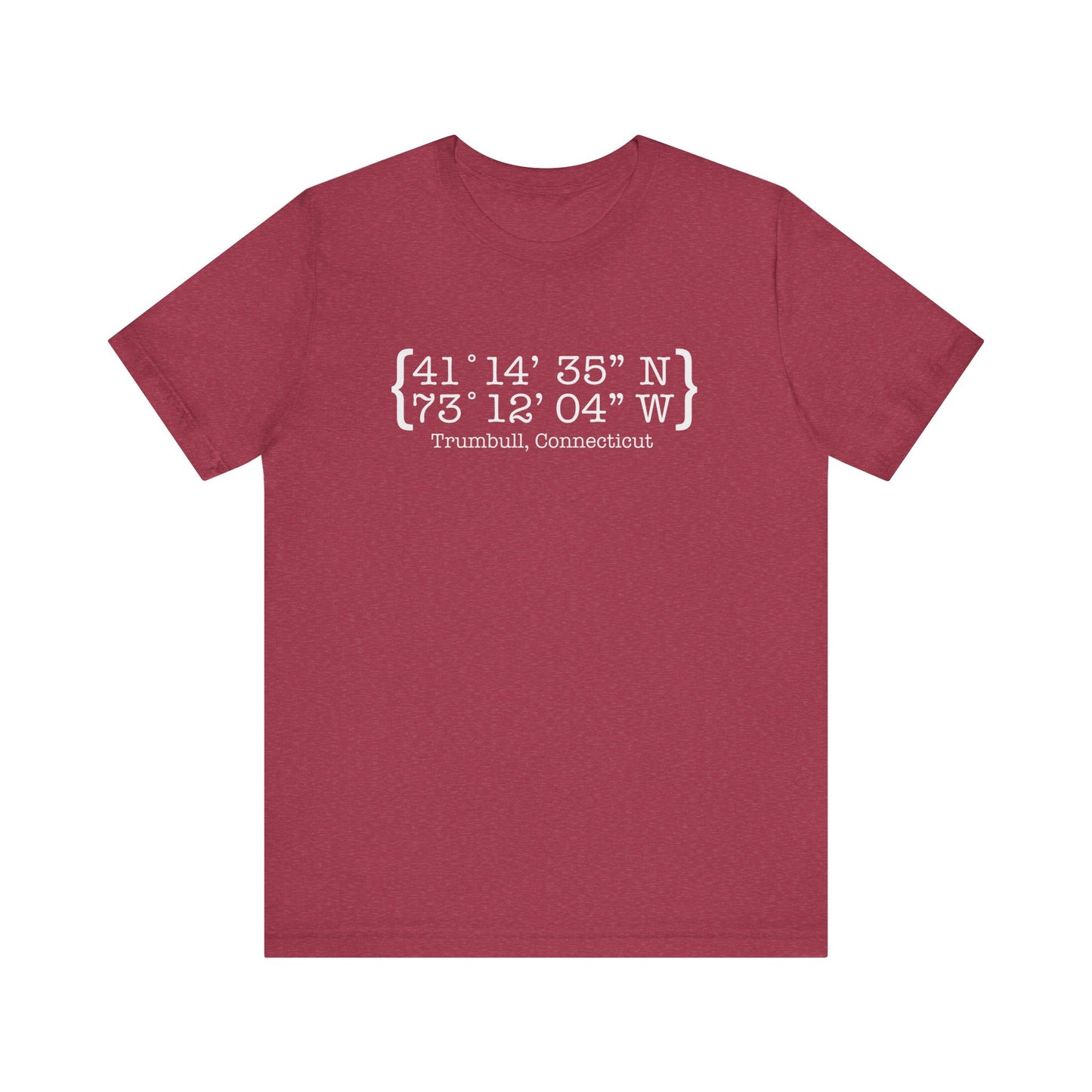 Trumbull Coordinates // Trumbull CT t shirts  /// finding connecticut
