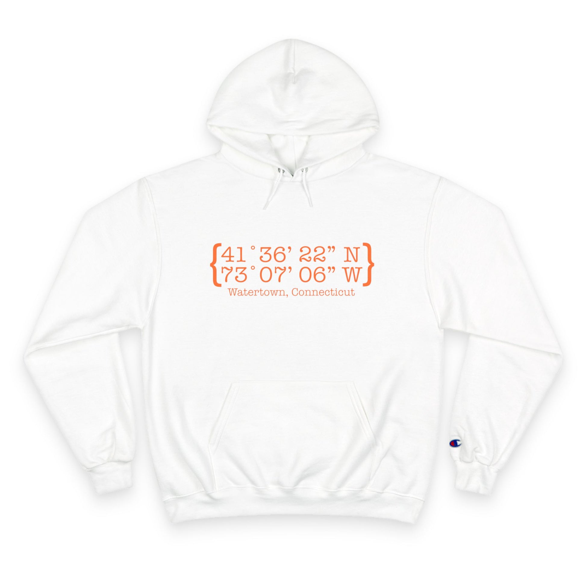 Watertown Coordinates // Watertown Connecticut unisex champion hoodie sweatshirts // finding connecticut
