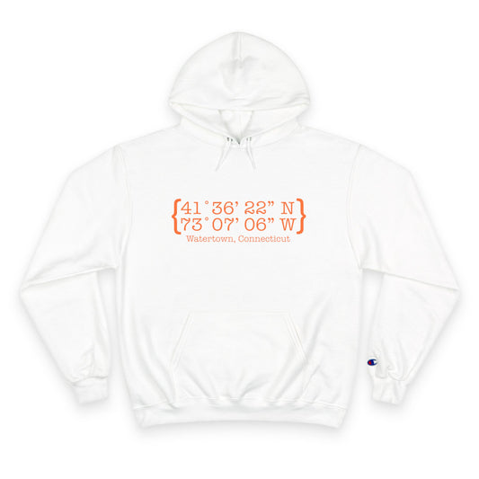 Watertown Coordinates // Watertown Connecticut unisex champion hoodie sweatshirts // finding connecticut