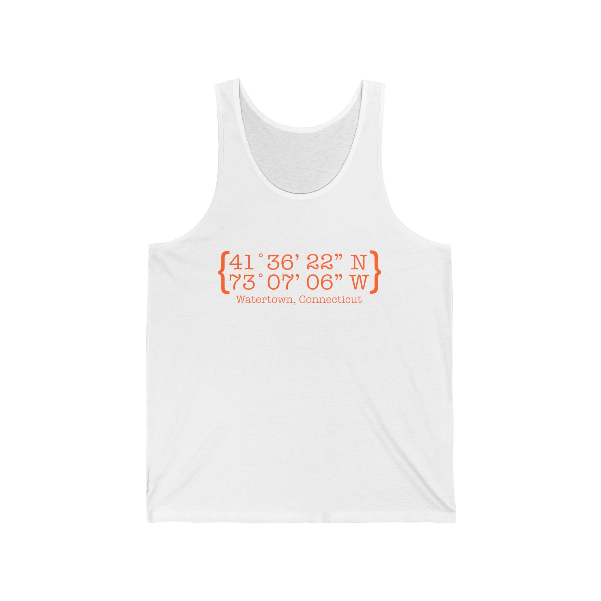 Watertown Coordinates // Watertown Connecticut unisex tank top shirts    // finding connecticut