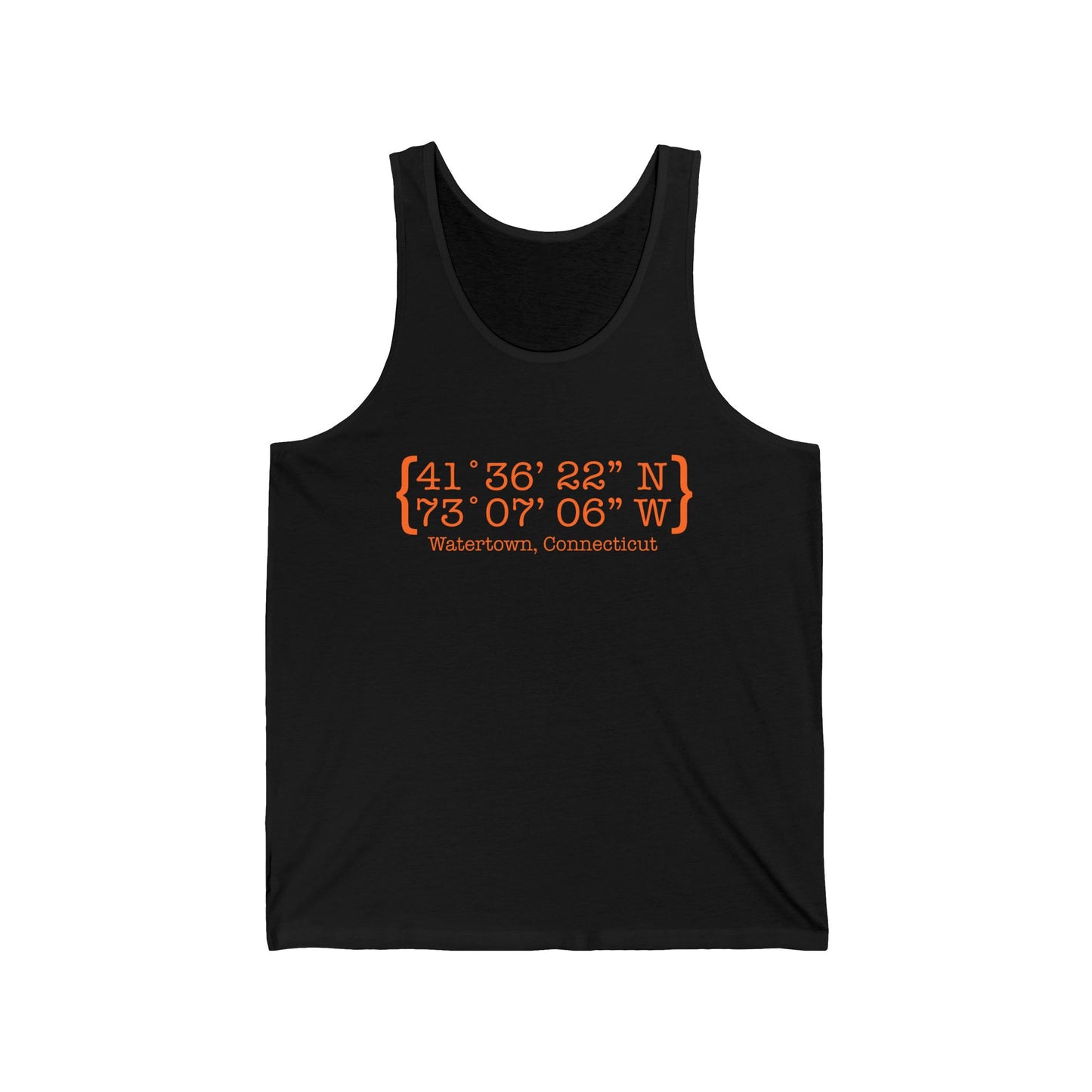 Watertown Coordinates // Watertown Connecticut unisex tank top shirts    // finding connecticut