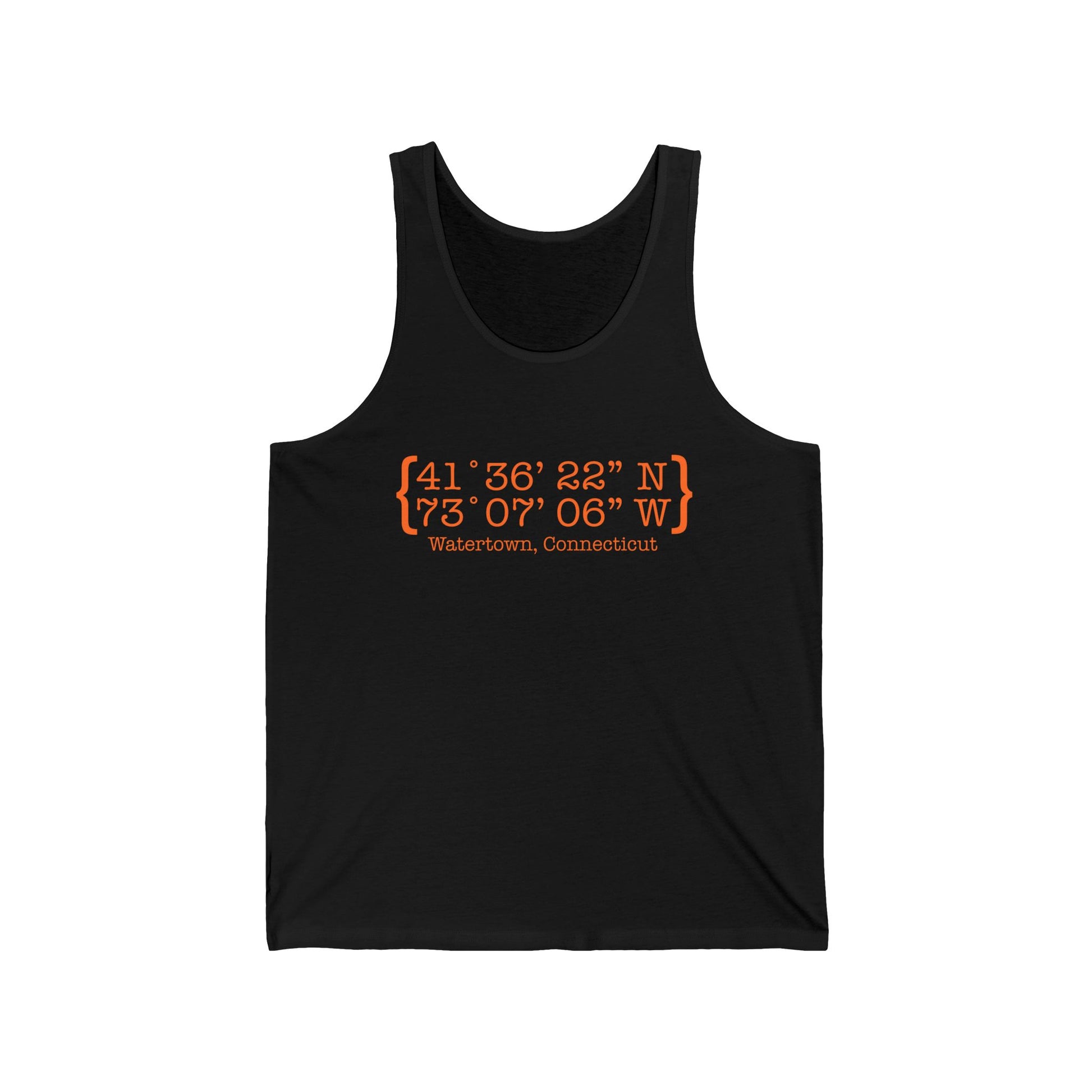 Watertown Coordinates // Watertown Connecticut unisex tank top shirts    // finding connecticut