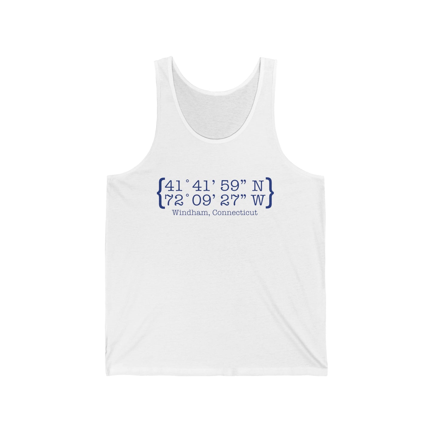 Windham Coordinates // windham connecticut unisex tank top // finding connecticut