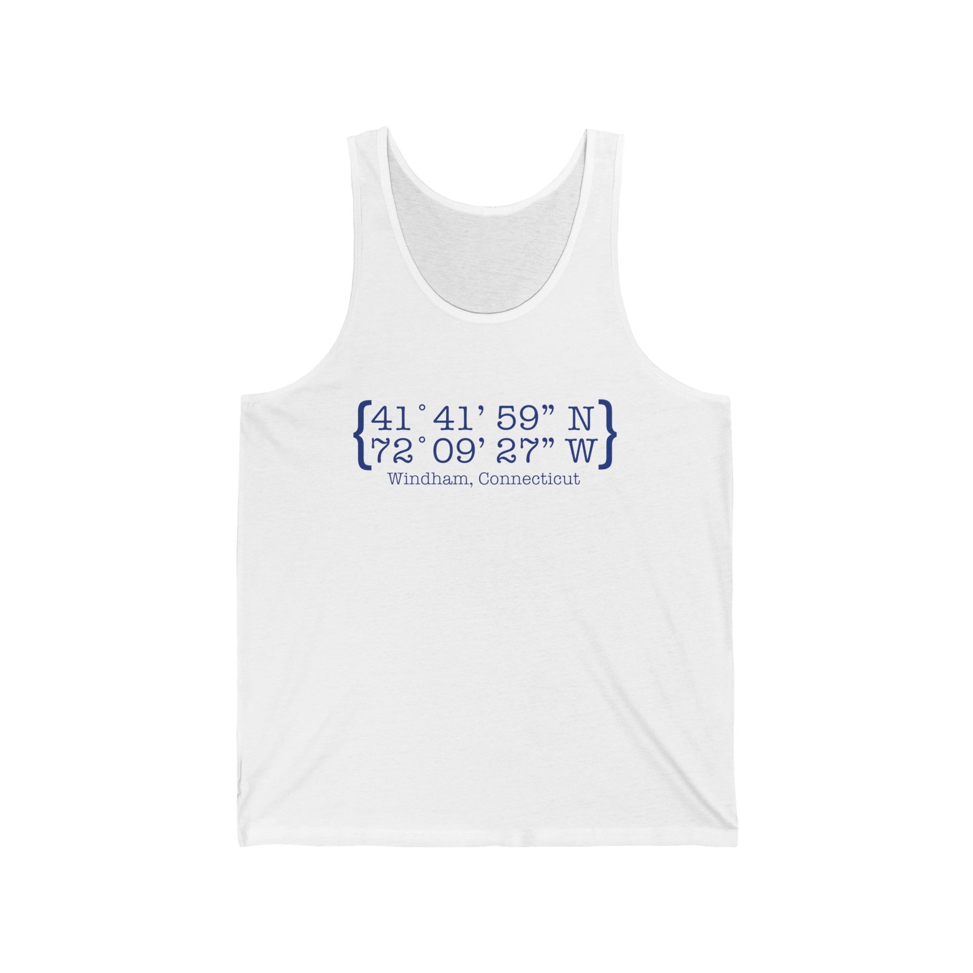 Windham Coordinates // windham connecticut unisex tank top // finding connecticut