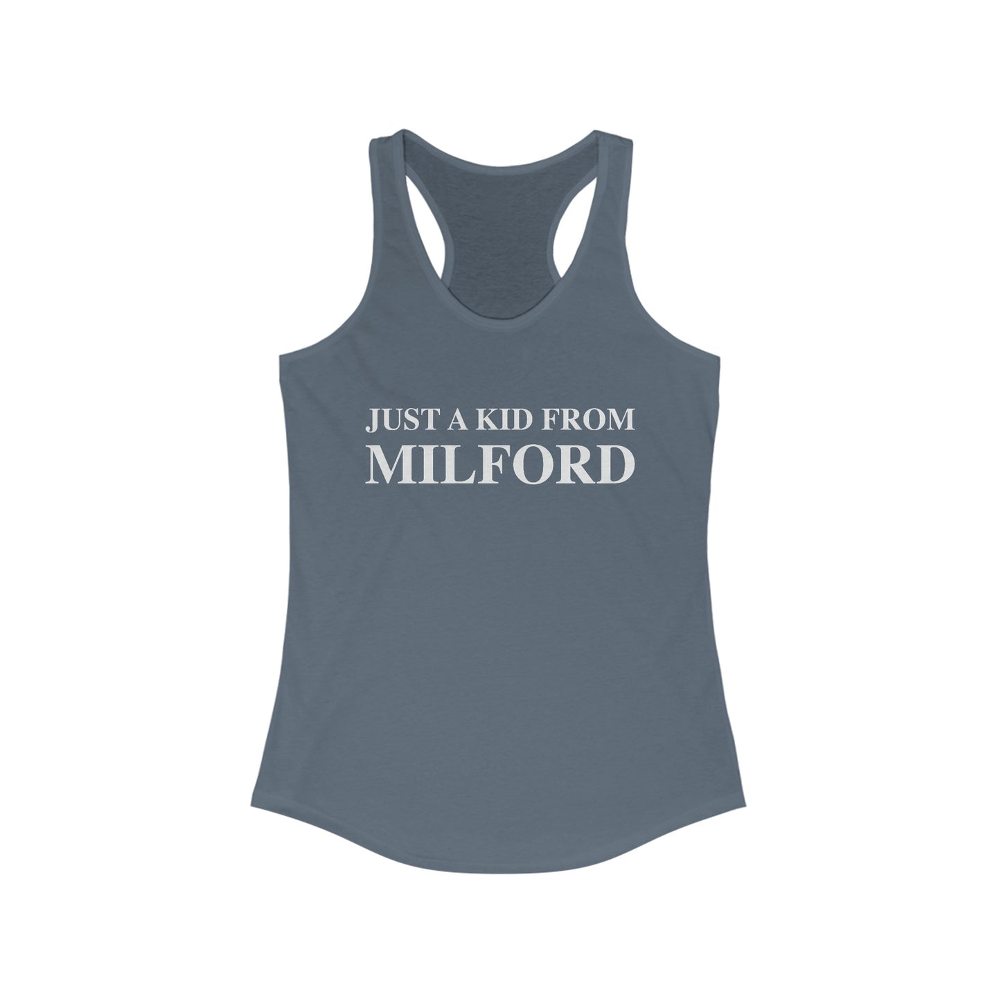 just a kid from Milford // Milford CT woman's tank top shirt // finding connecticut