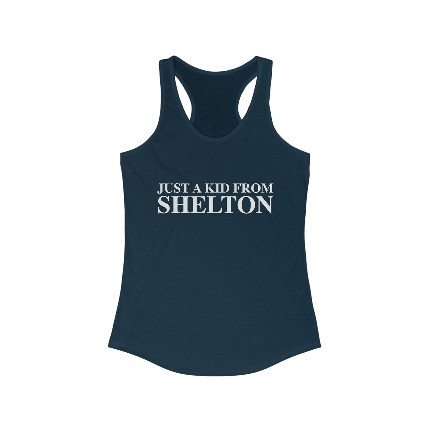 just a kid from Shelton // shelton CT woman's tank top shirt // finding connecticut