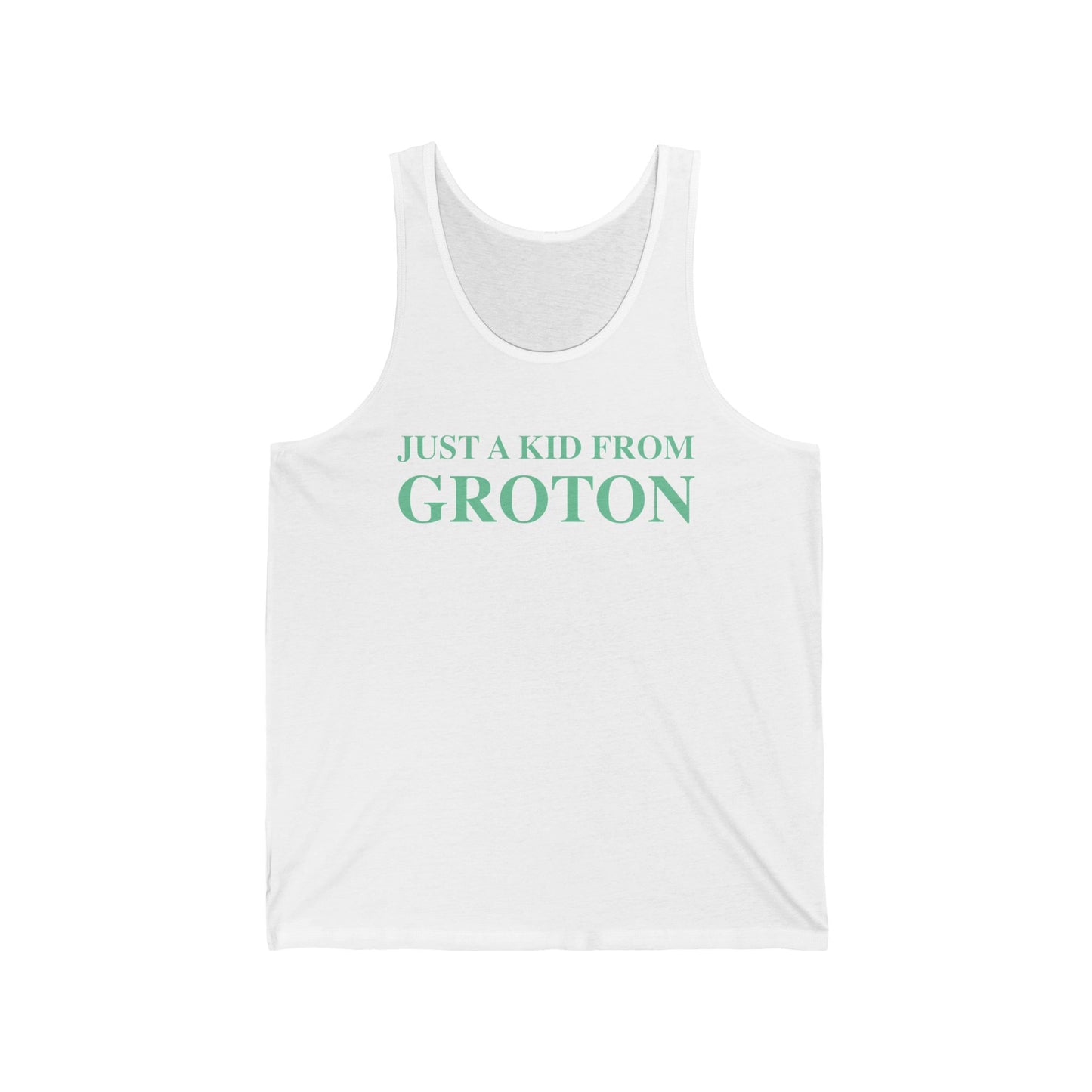 just a kid from groton // groton connecticut unisex tank top shirts // finding connecticut