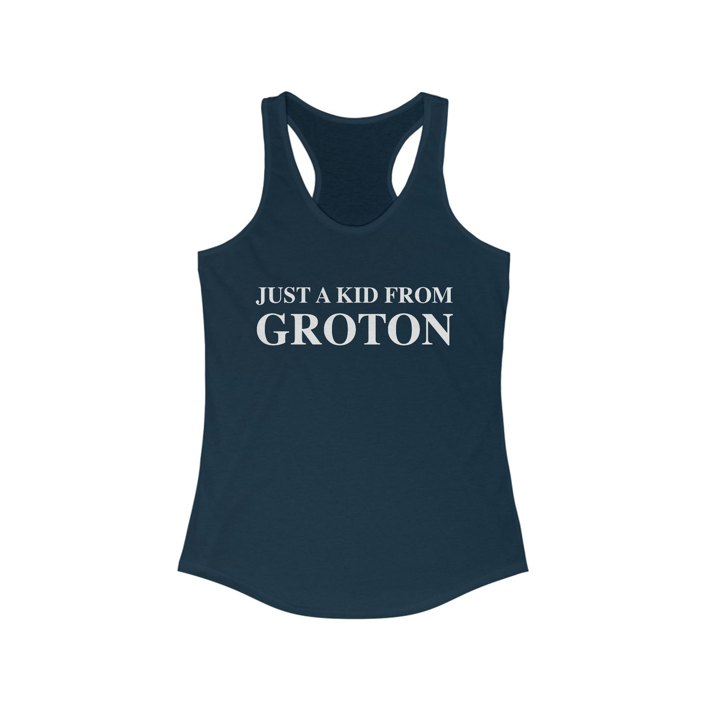 just a kid from groton // groton ct womens tank top shirt // finding connecticut