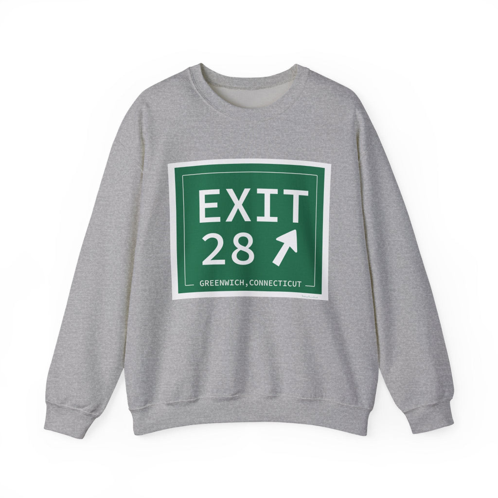 merritt parkway exit 28 sweatshirt - merritt parkway and greenwich connecticut gifts and merch by Finding Connecticut