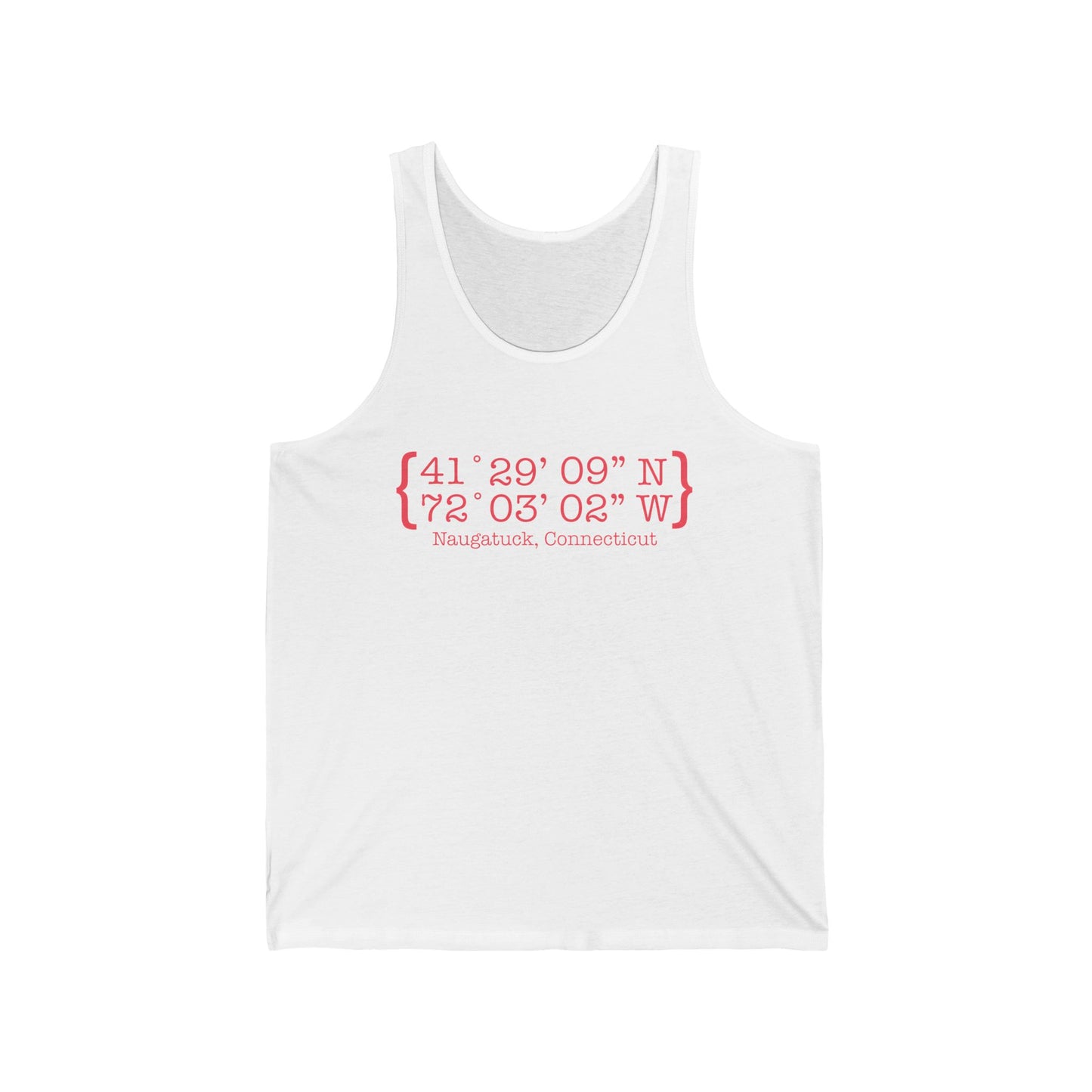 naugatuck coordinates // naugatuck connecticut unisex tank tops // finding connecticut