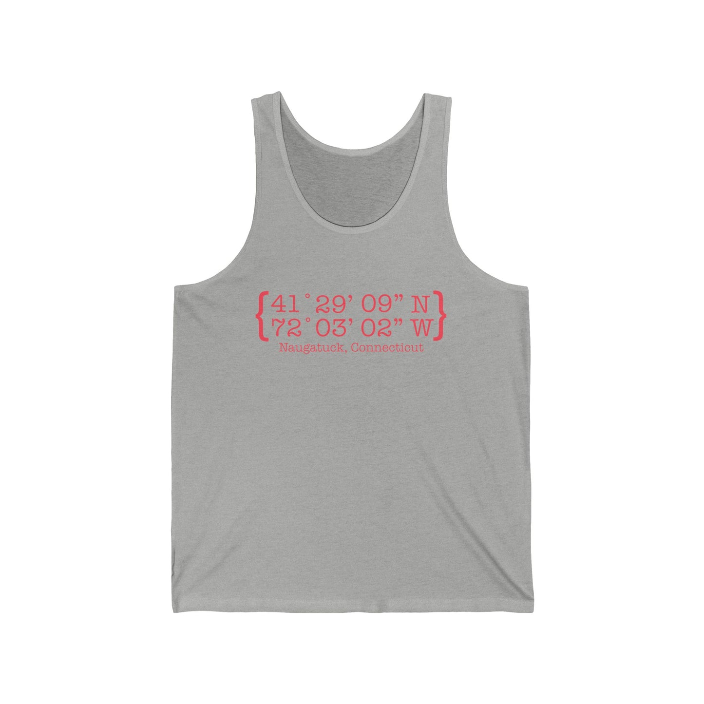 naugatuck coordinates // naugatuck connecticut unisex tank tops // finding connecticut