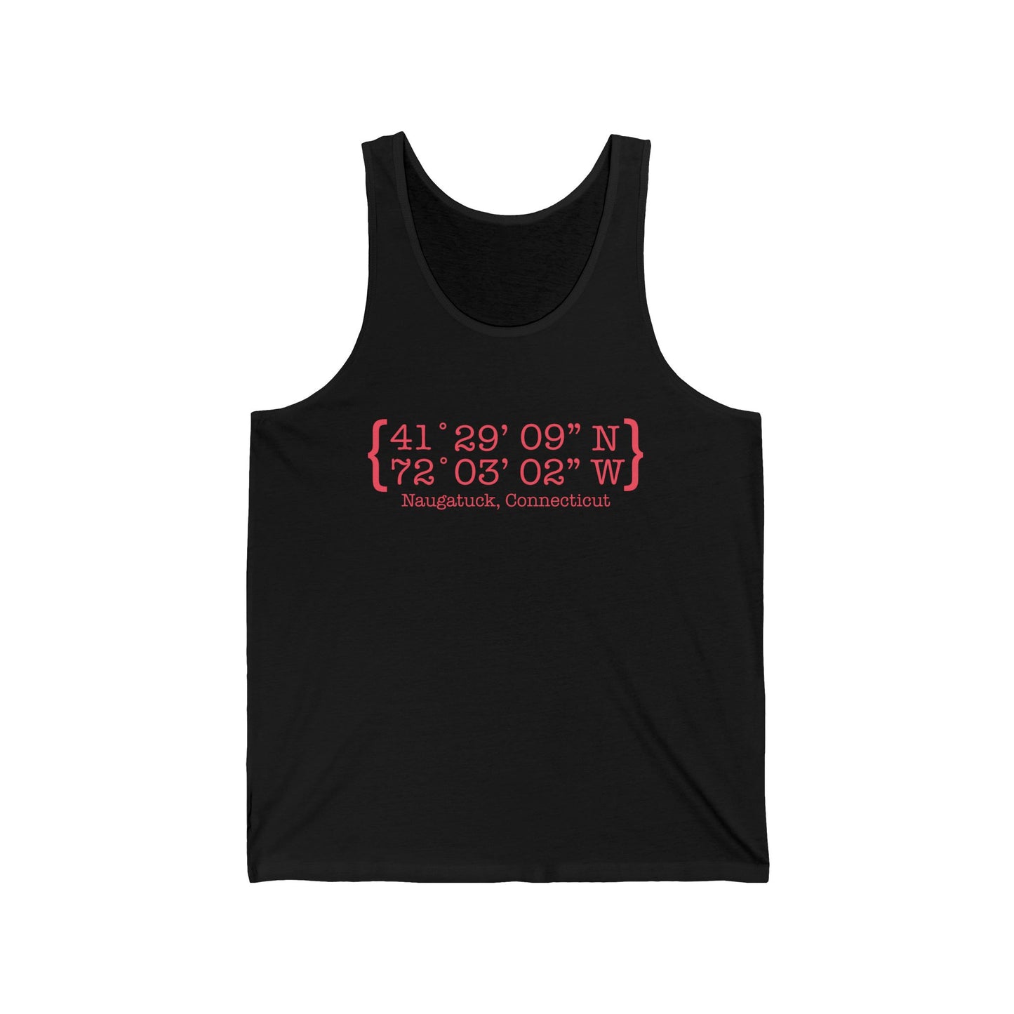 naugatuck coordinates // naugatuck connecticut unisex tank tops // finding connecticut